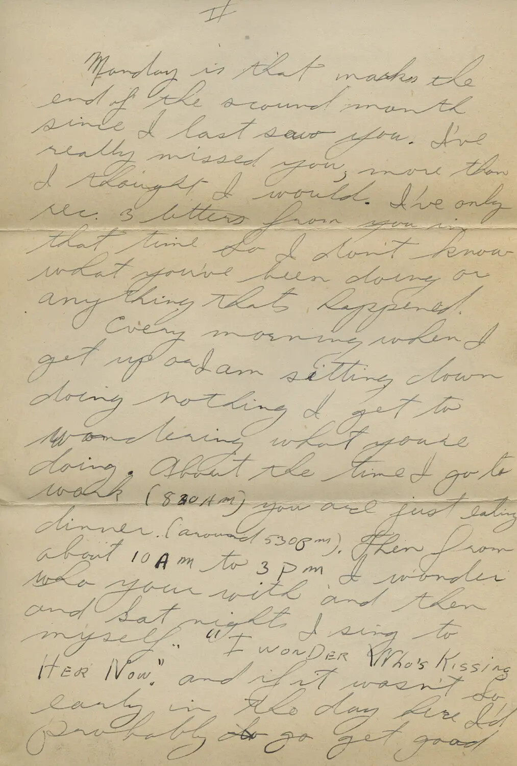 Handwritten WWII-Era Letter, Page II