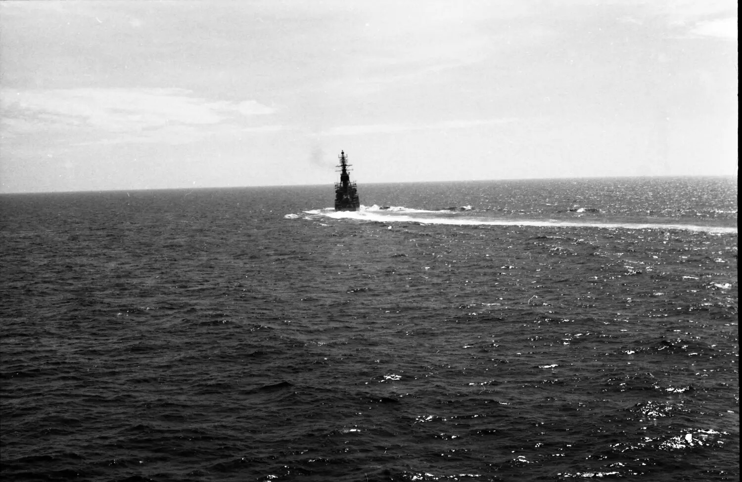Escort Warship Underway at Sea, USS Ticonderoga Task Group, Vietnam War Era
