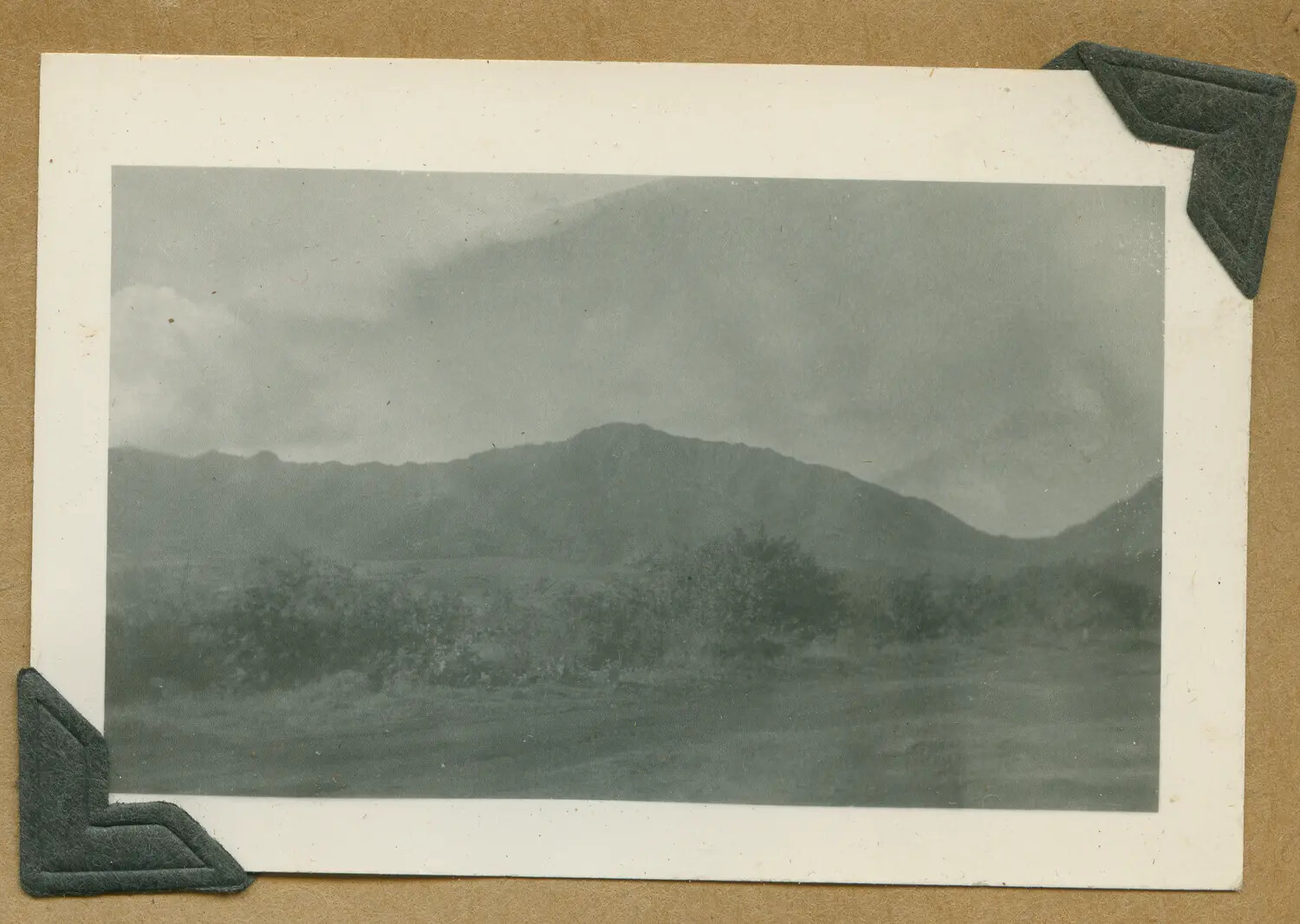 Mountain Ridge and Open Field, Oahu, Hawaii Territory, WWII Era