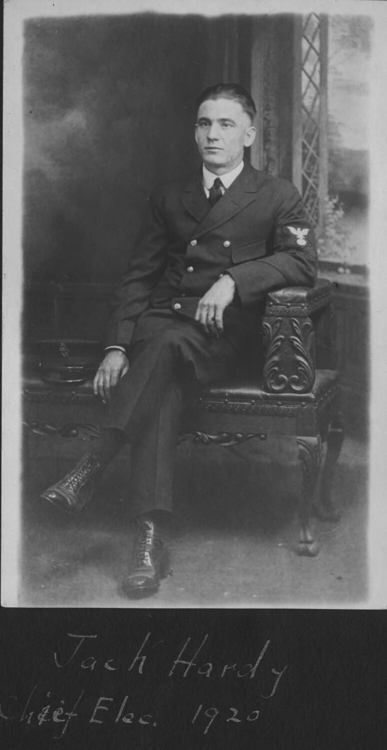 Studio Portrait of Chief Electrician's Mate Jack Hardy, USN, 1920