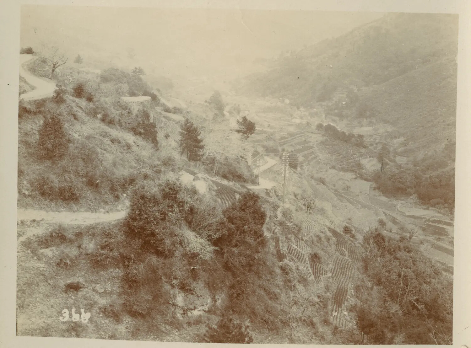 Terraced Mountain Valley with Switchback Road, Benguet Highlands, Philippines