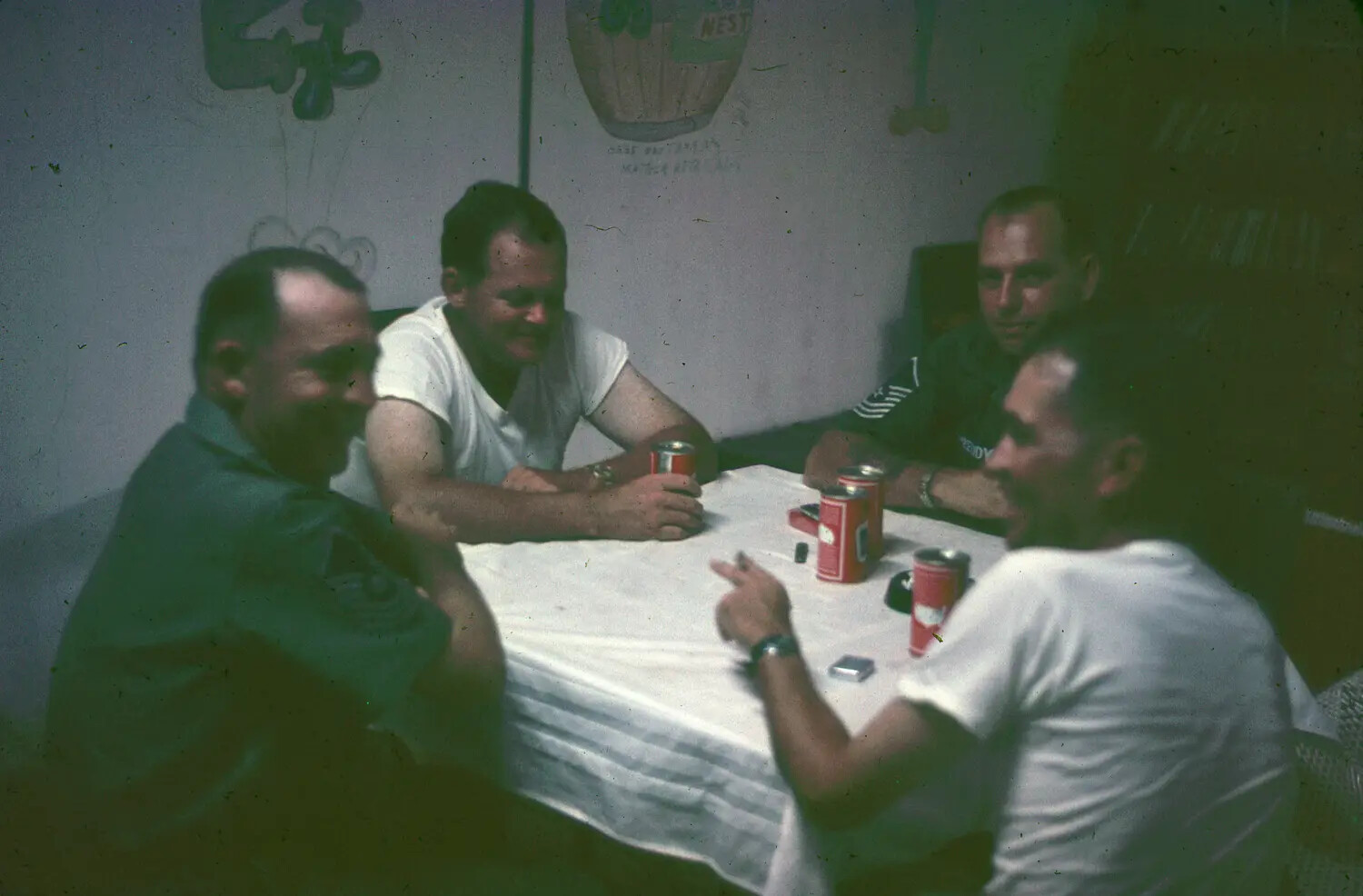 USAF Airmen Relaxing at a Barracks Day Room, Vietnam, c. 1965
