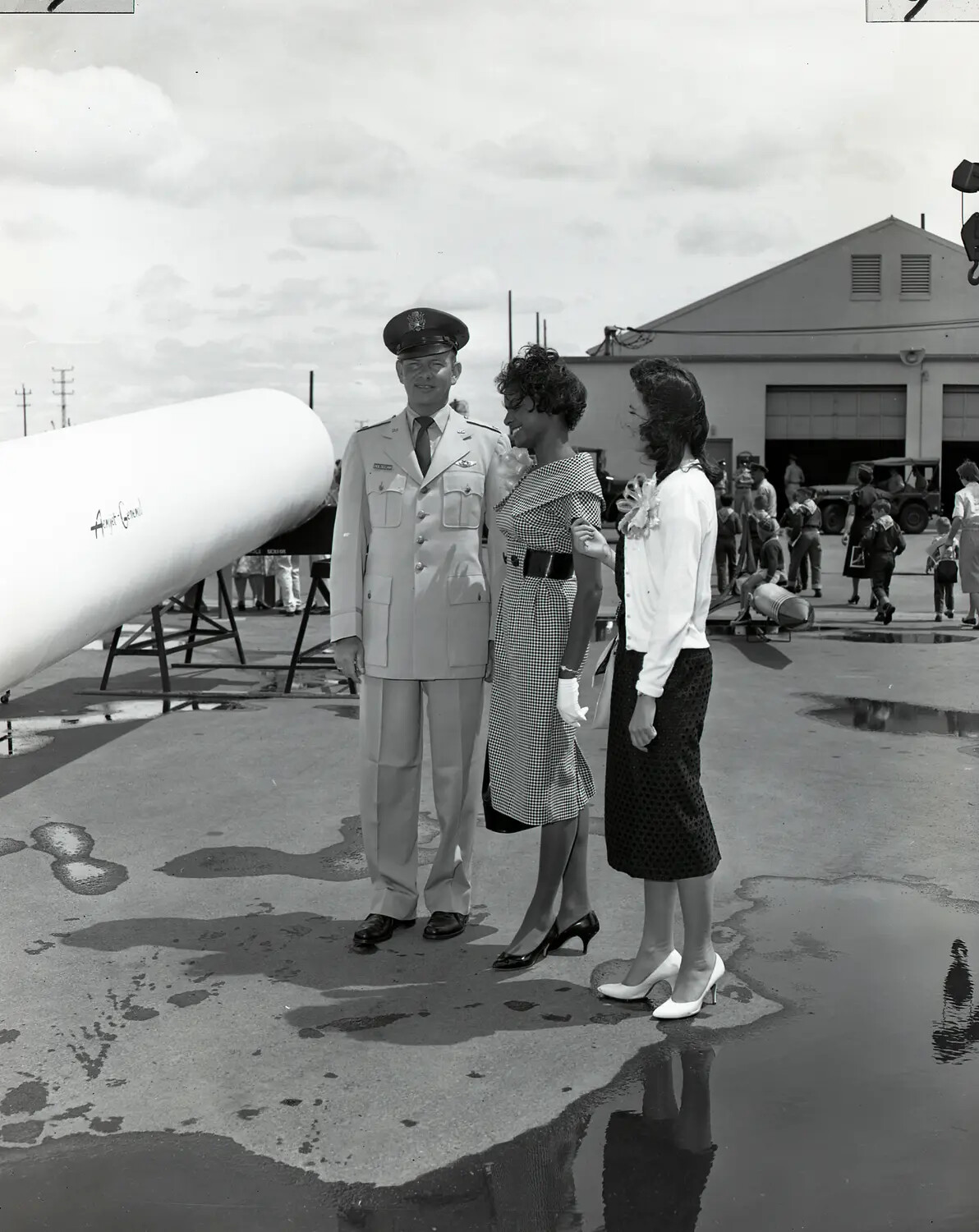 Officer and Honored Guests Beside Missile Static Display, Air National Guard Open House