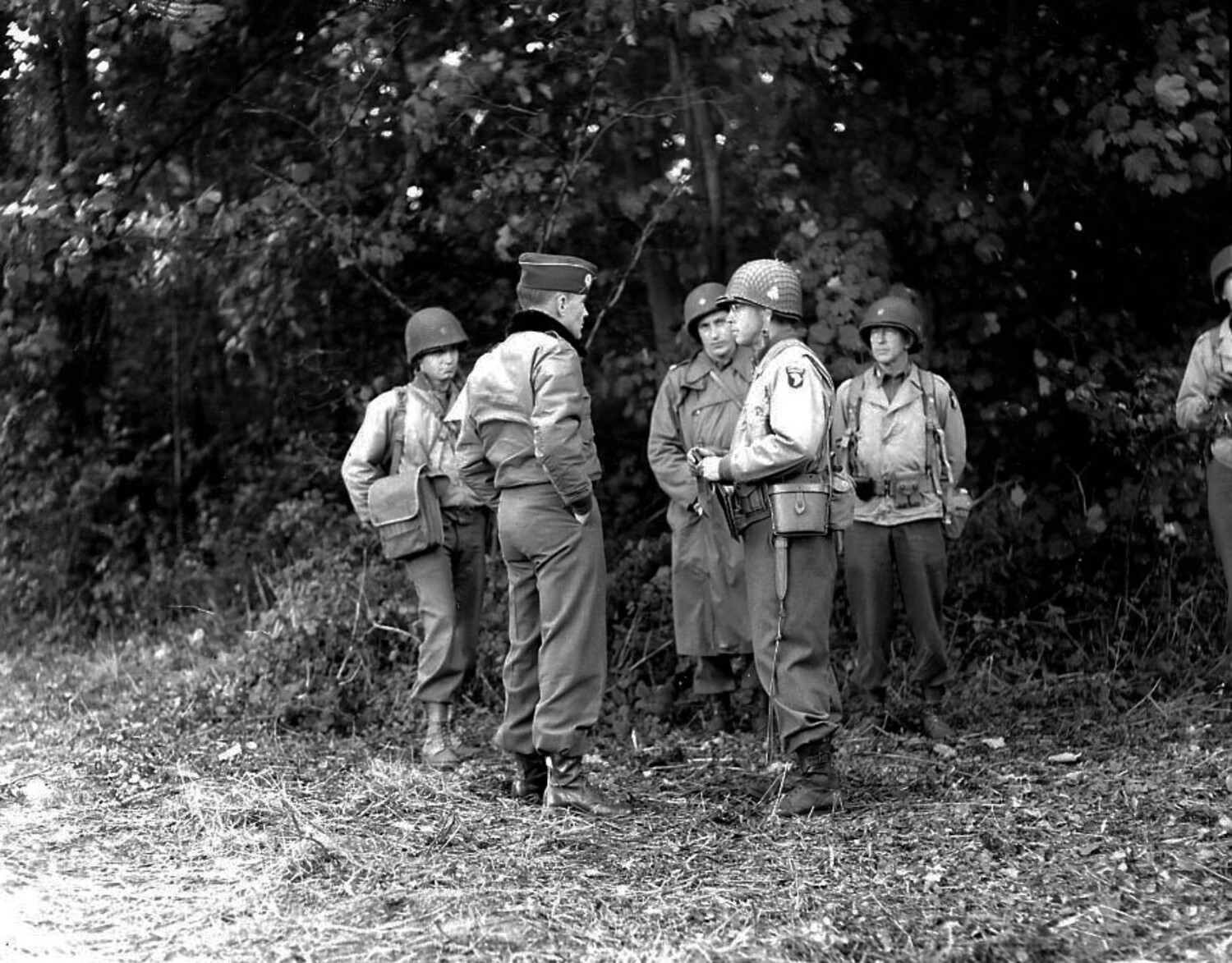 Officers of the 101st Airborne Division Conferring in the Field, WWII European Theater