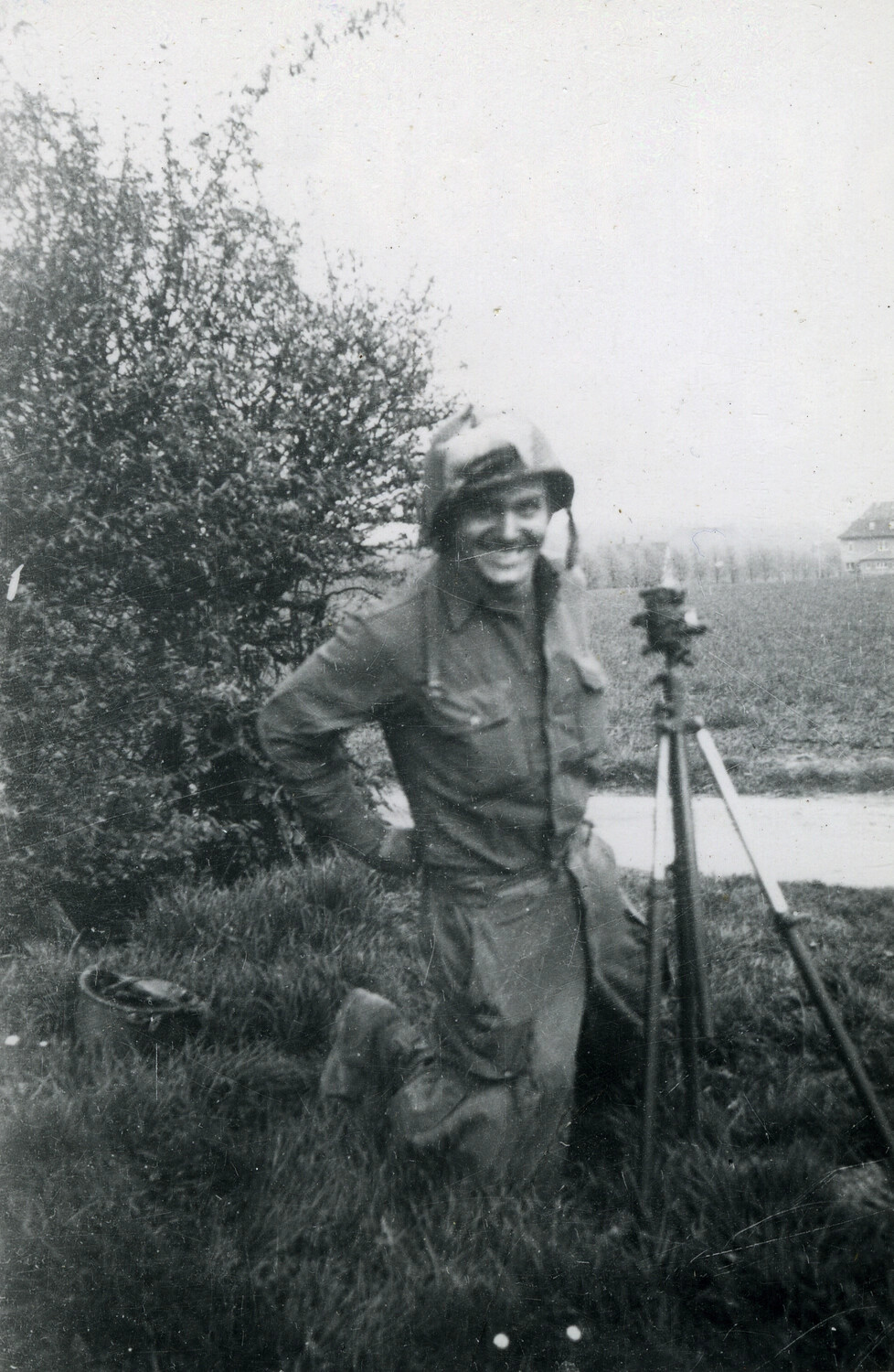 U.S. Army Soldier with Surveying Instrument — 101st Airborne Division Collection, WWII Era