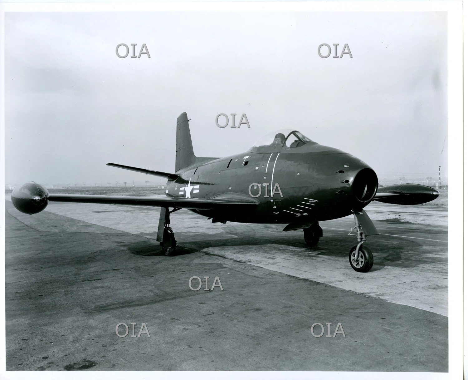 Republic F-84 Thunderjet, Front Three-Quarter View, U.S. Air Force Ramp