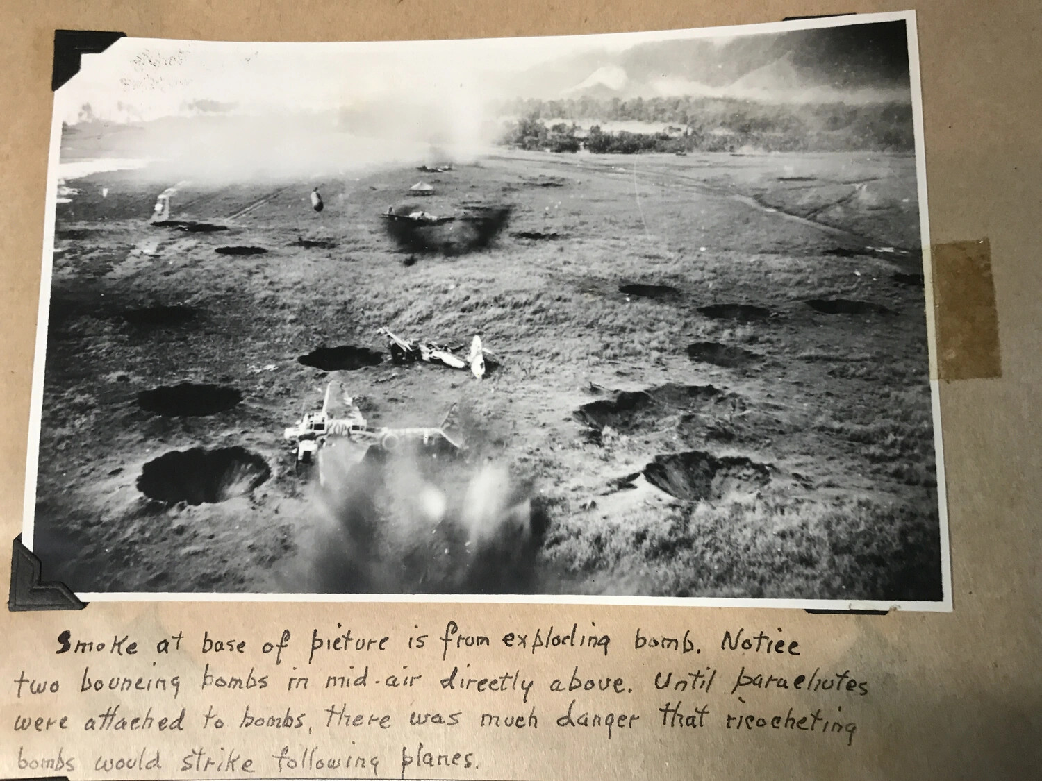 Low-Level Bombing Run in Progress - Bouncing Bombs Over Japanese Airfield, Wewak Area