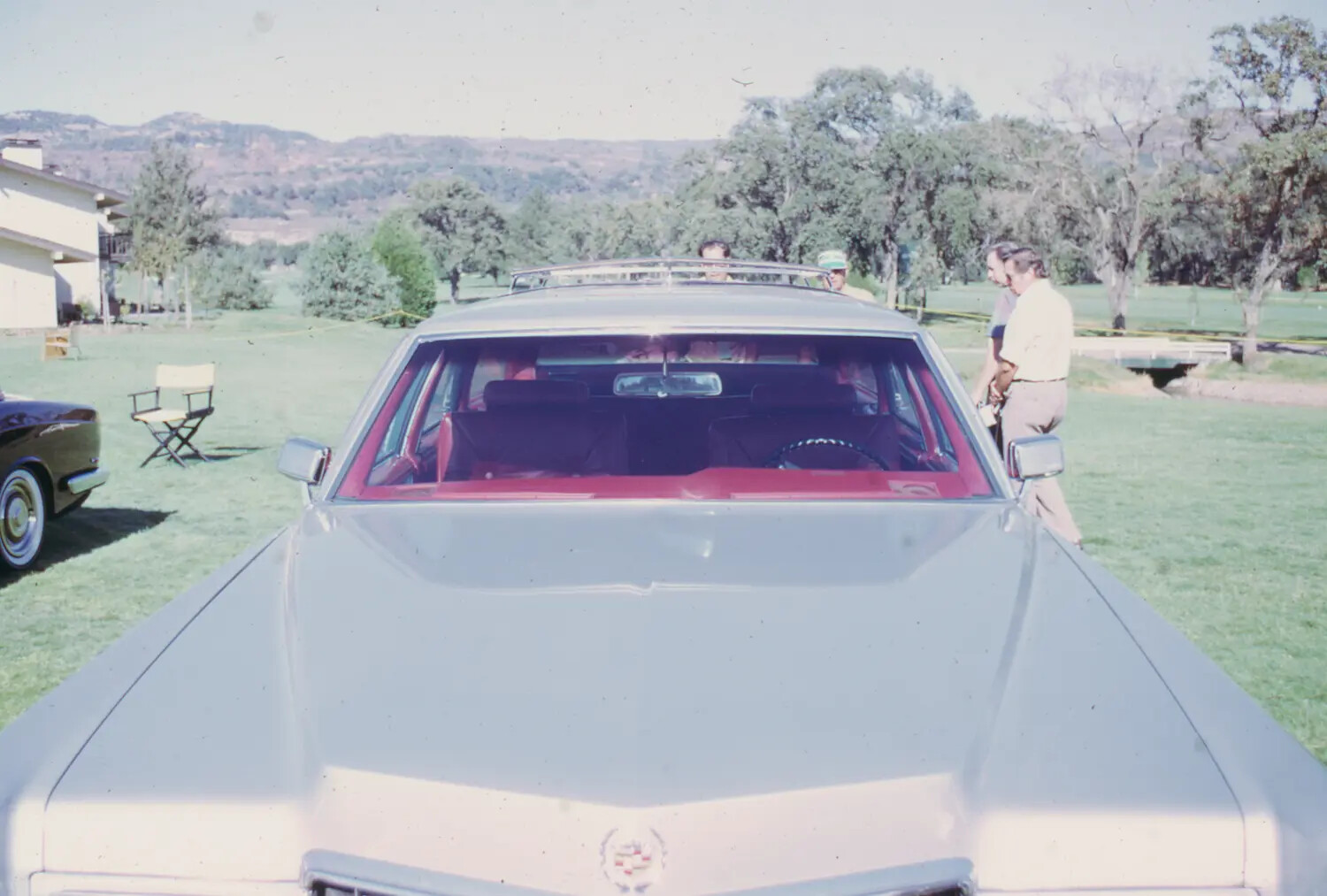 Cadillac Sedan on Grounds of Golf Course or Resort, Color Slide (Misfiled in Vietnam 1968 TET Collection)