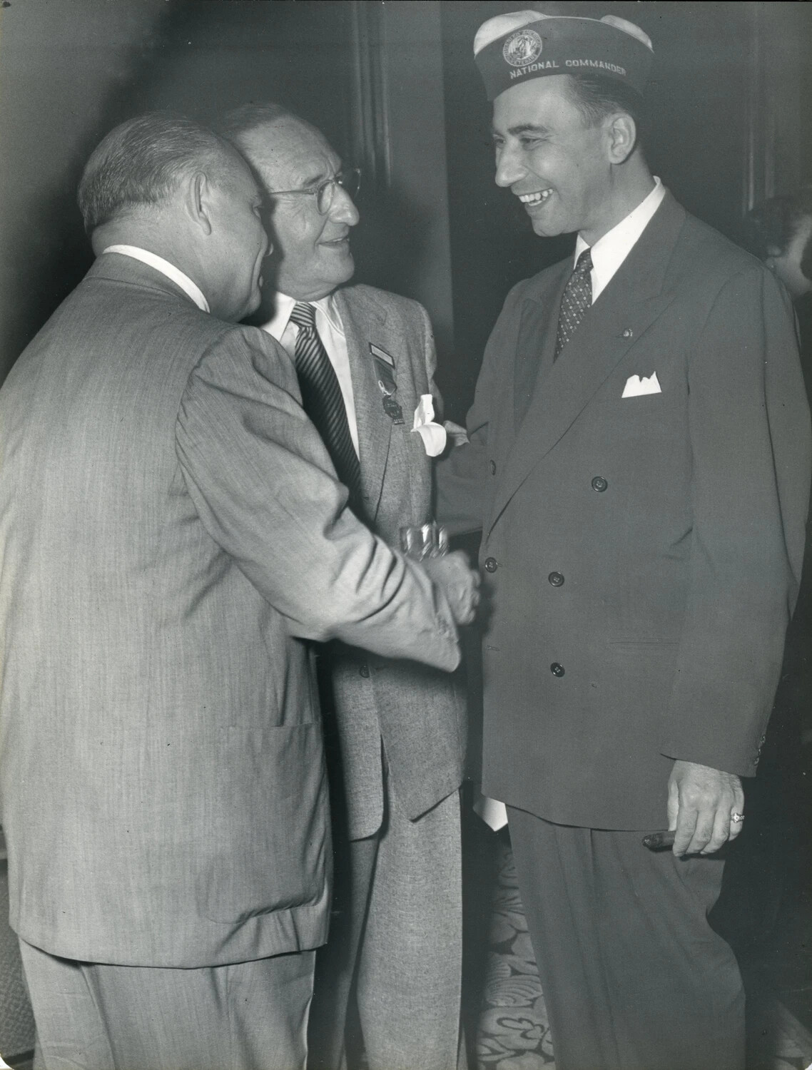 Handshake with DAV National Commander at Veterans' Convention, Late 1940s