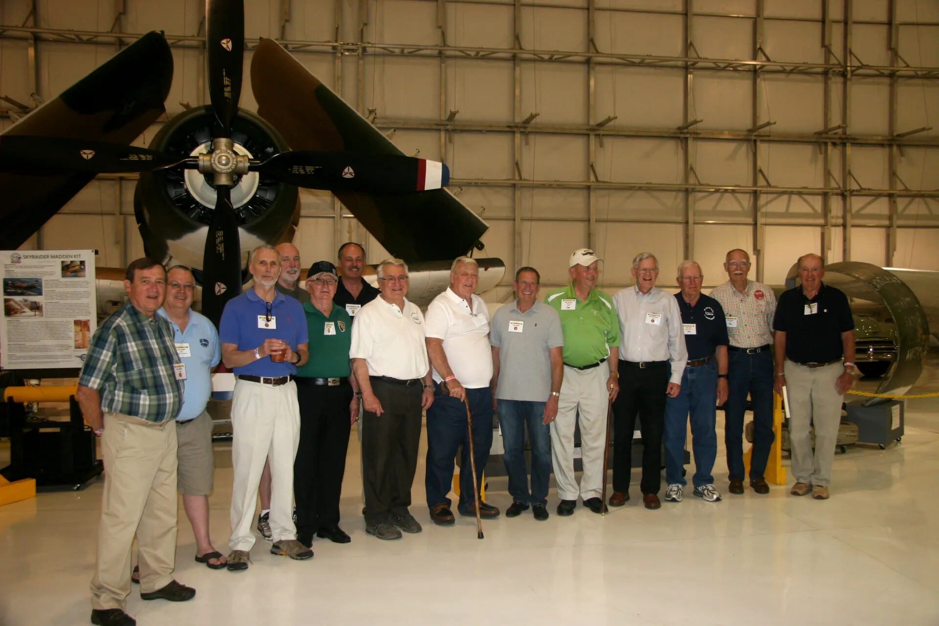 Veterans Reunion Group Photo Before A-1 Skyraider, Operation Tailwind Event, April 30, 2016