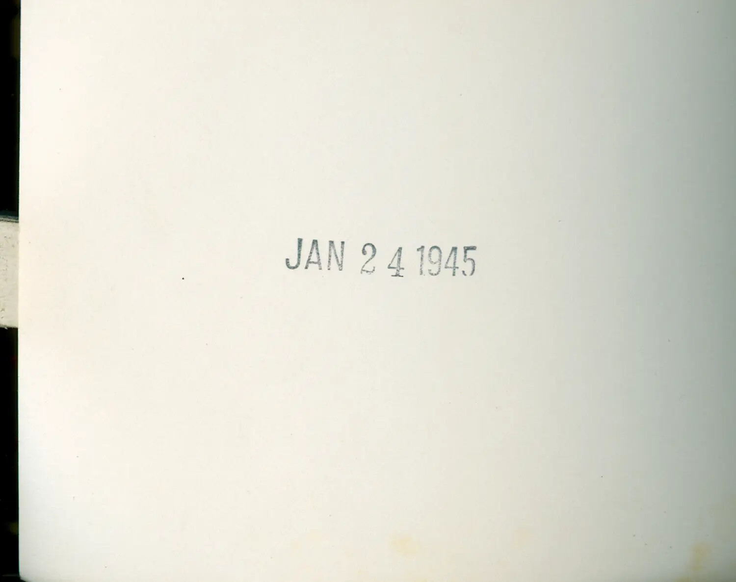 Verso of WWII Photograph, USS Petrof Bay (CVE-80) Collection, Date-Stamped JAN 24 1945