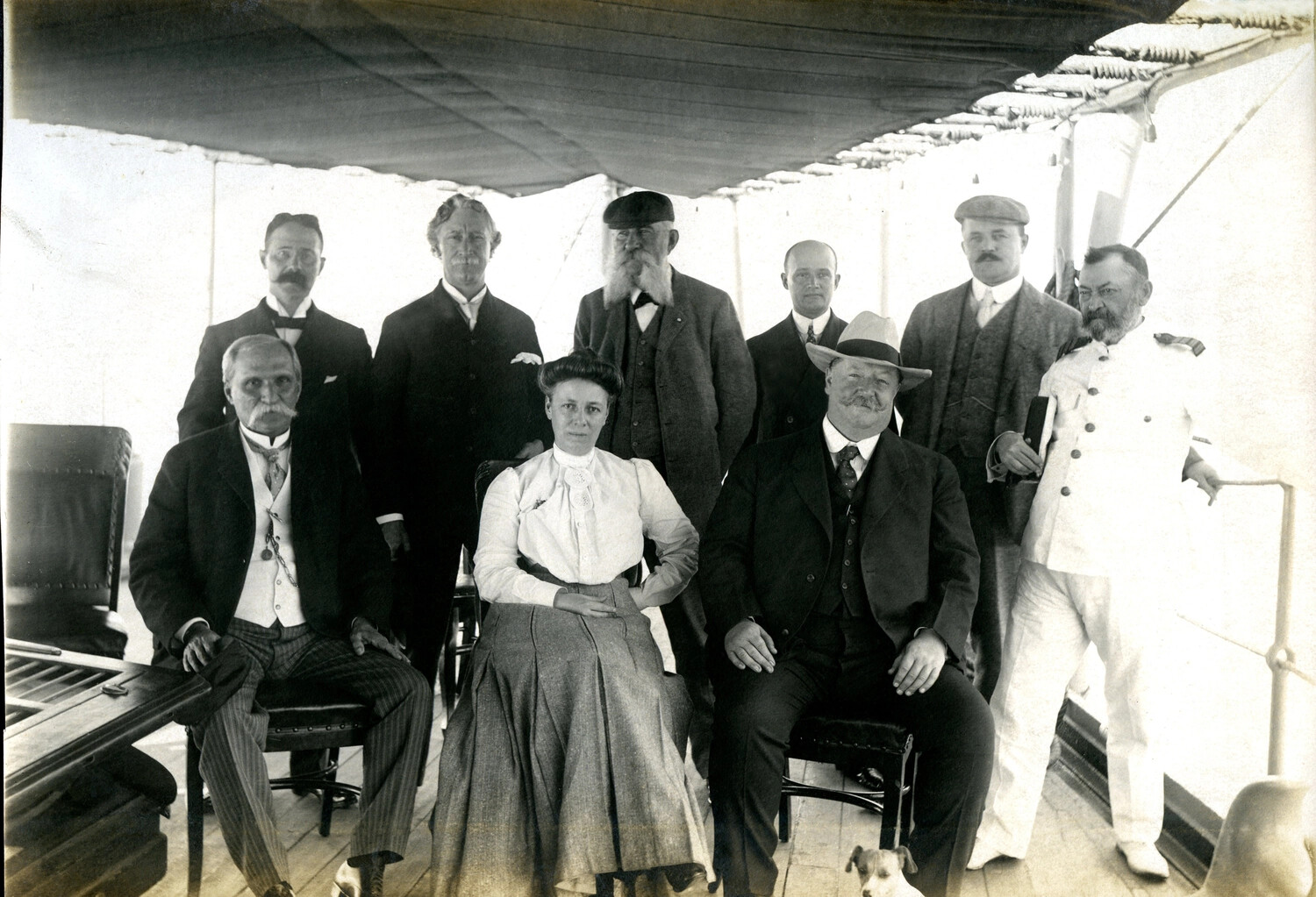 Close Detail: Panama Canal Commission Group Portrait Aboard USS Columbia, November 1904 (Cropped Photograph, Companion to Page 055)