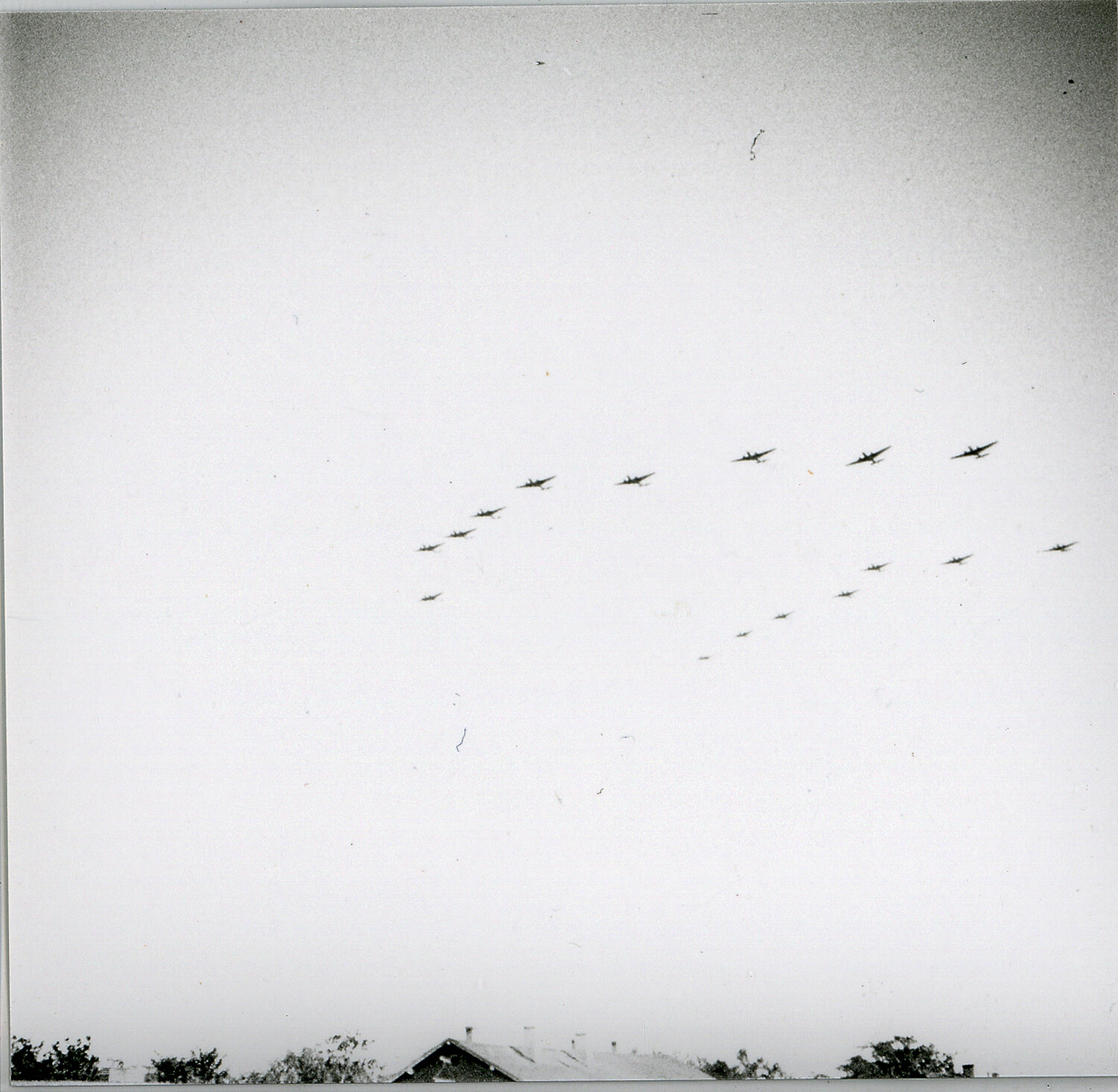 USAAF Heavy Bomber Formation over Nuremberg Area, Germany, WWII