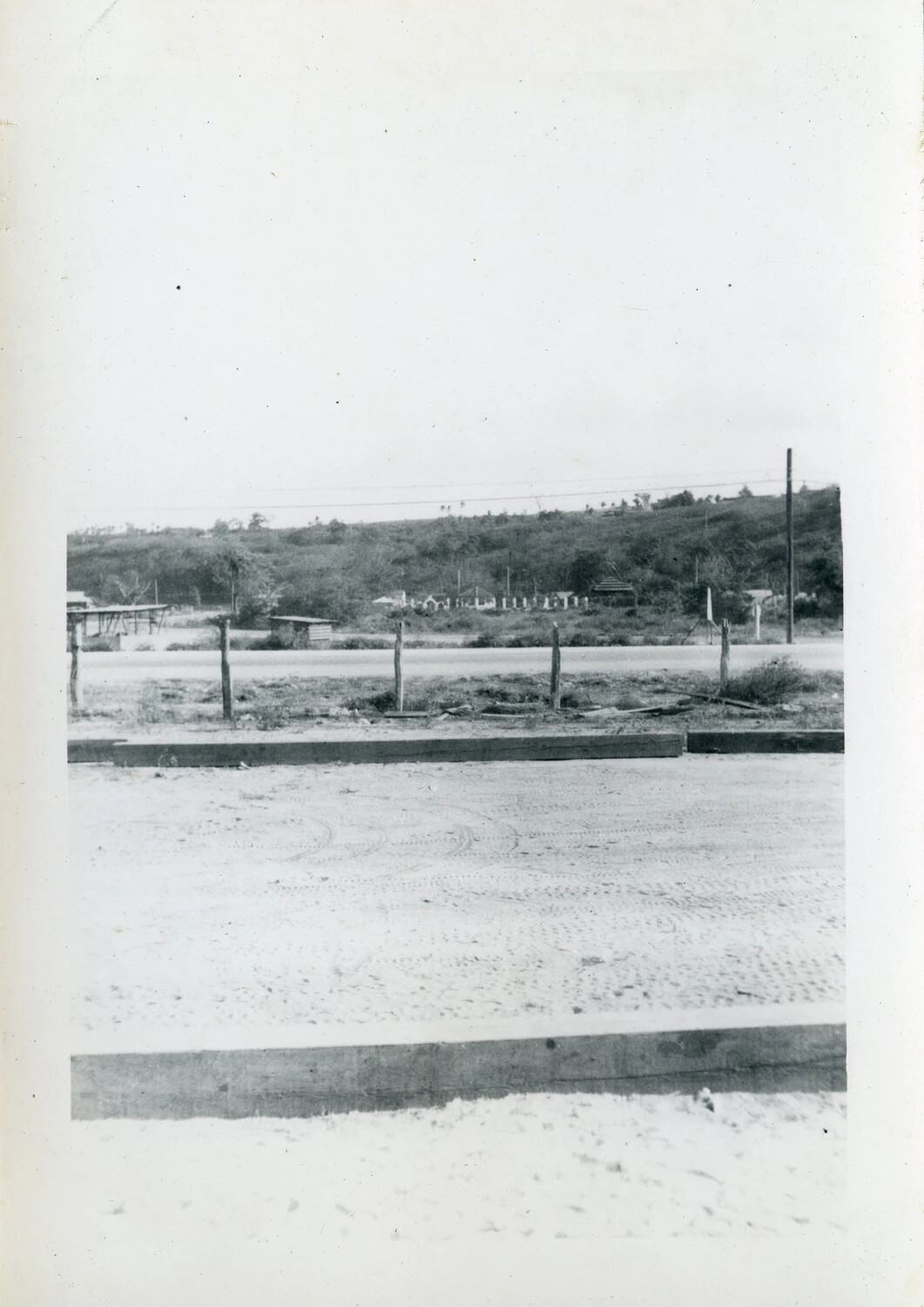 Base Area View with Buildings and Hillside, Naval Air Station (VR-6 Agana, Guam Collection)