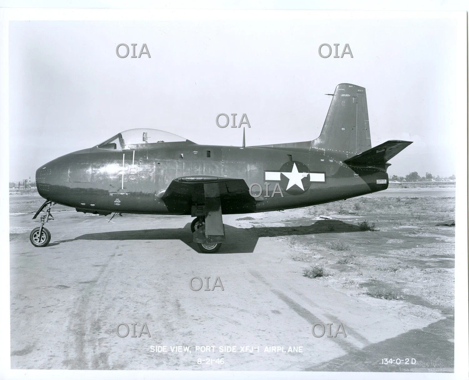 North American XFJ-1 Fury Prototype, Port Side View, August 21, 1946