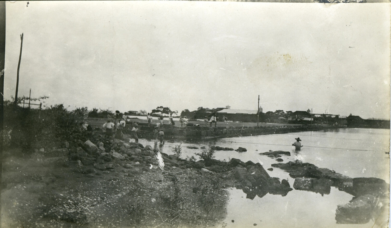 Waterfront Scene with Local Residents, Philippines, Early 1900s (Stone Album)
