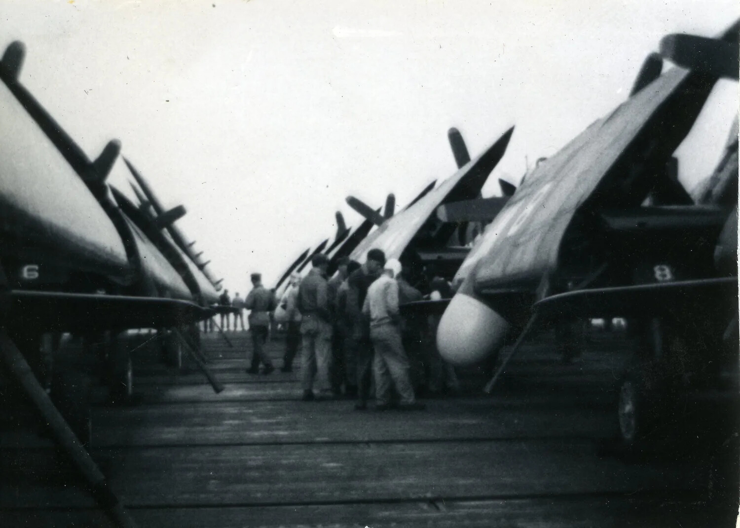 Vought F4U Corsair Fighters with Folded Wings, VMF-214 Marine Squadron, 1945