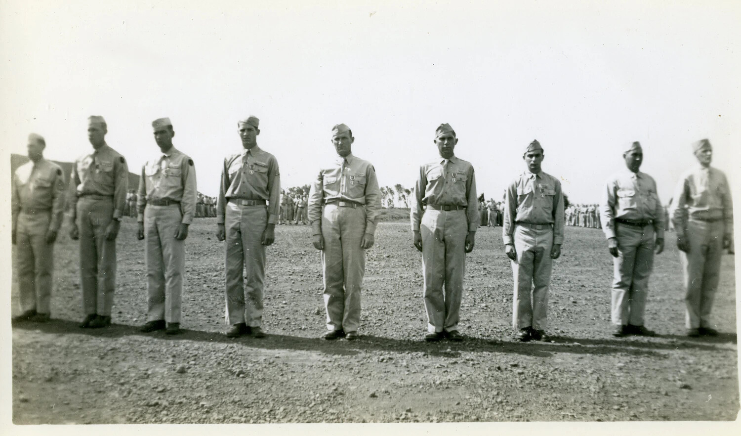Decorated Soldiers Standing in Review Line, Award Ceremony