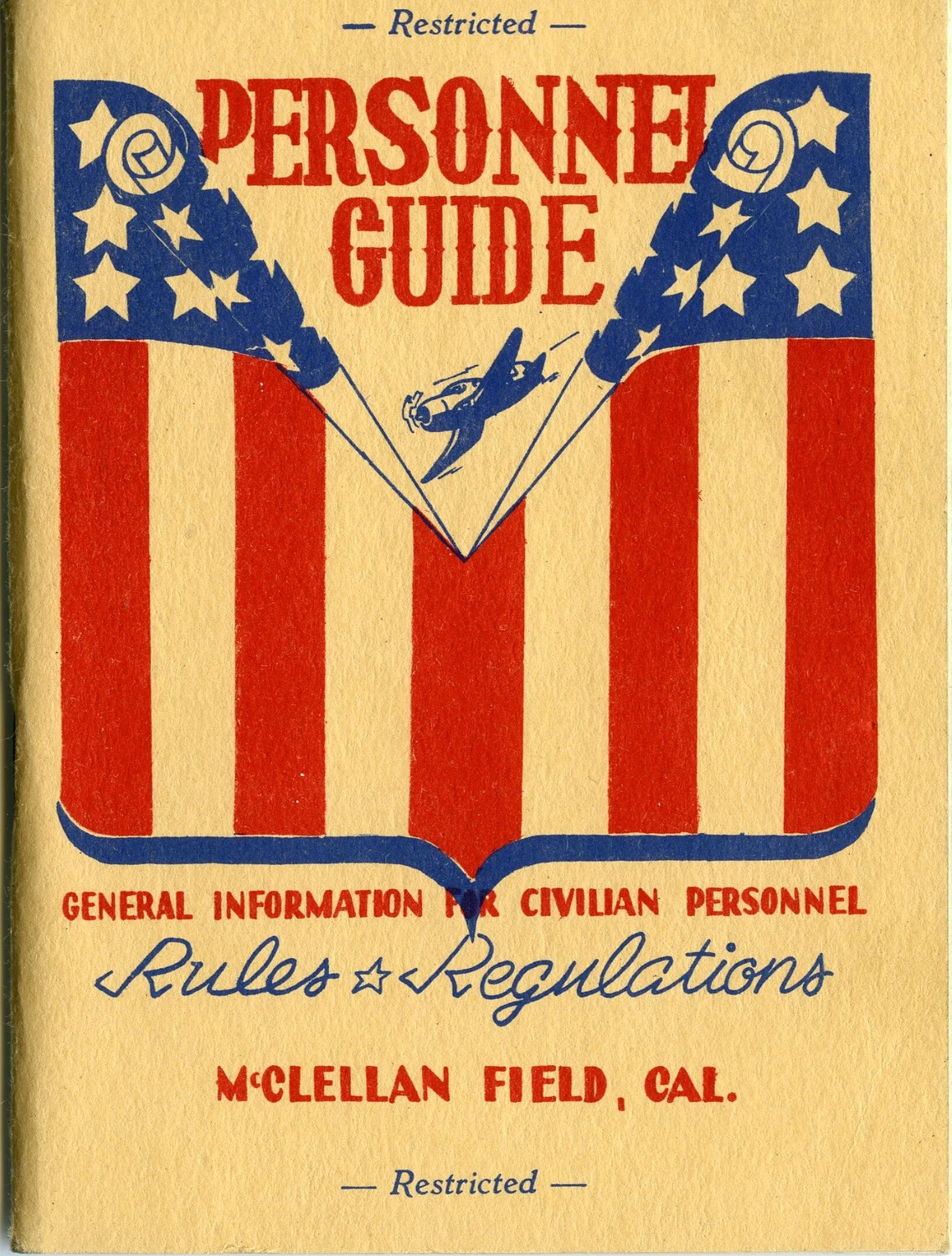 "Personnel Guide" - McClellan Field, California, Civilian Personnel Rules & Regulations Booklet, Front Cover