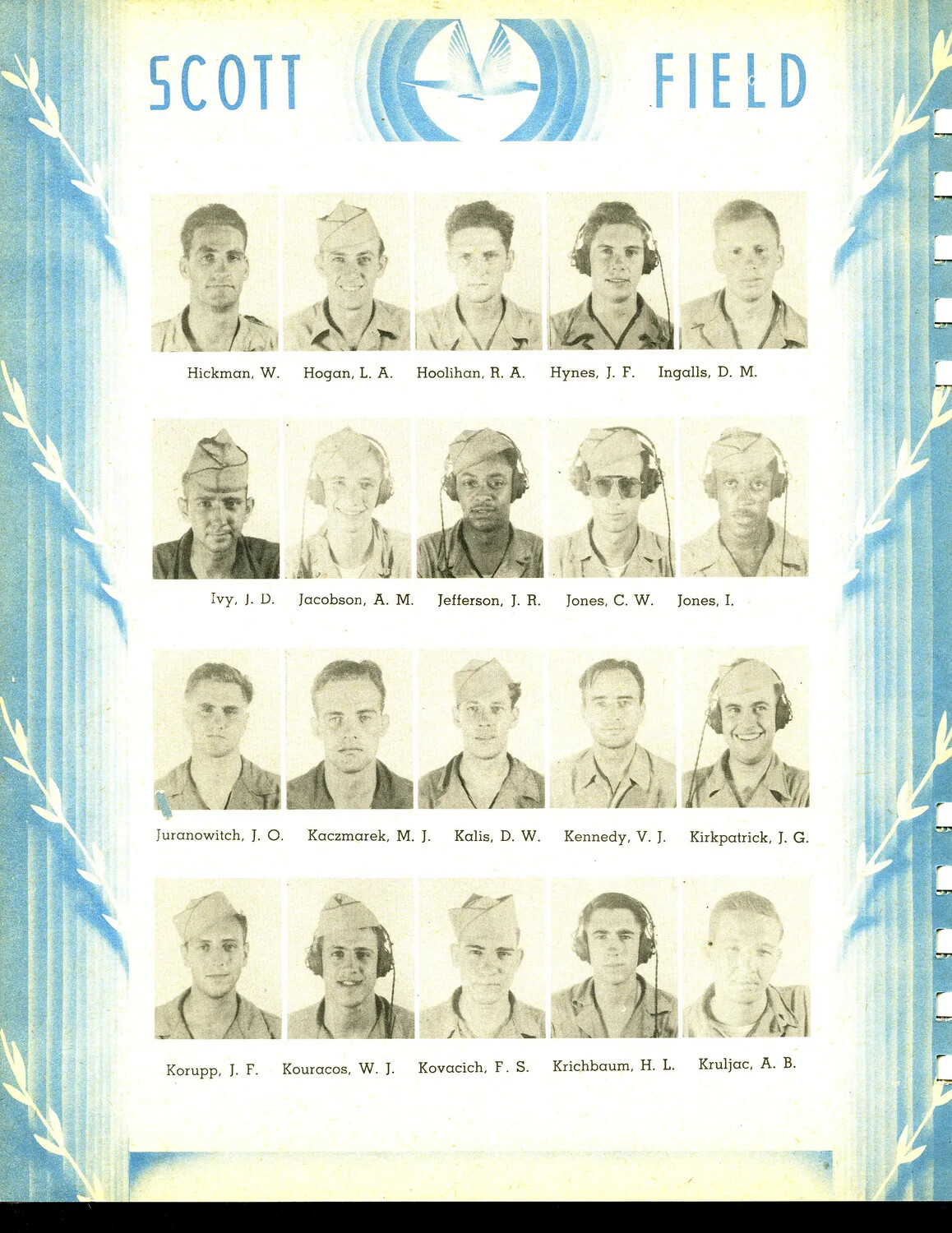 Scott Field Training Class Roster Page: Surnames Hickman through Kruljac