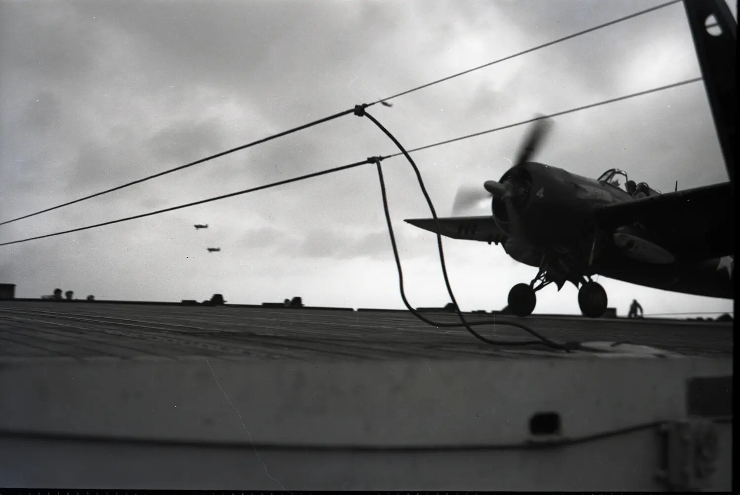 FM-2 Wildcat Fighter Preparing for Launch Aboard USS Petrof Bay (CVE-80), WWII