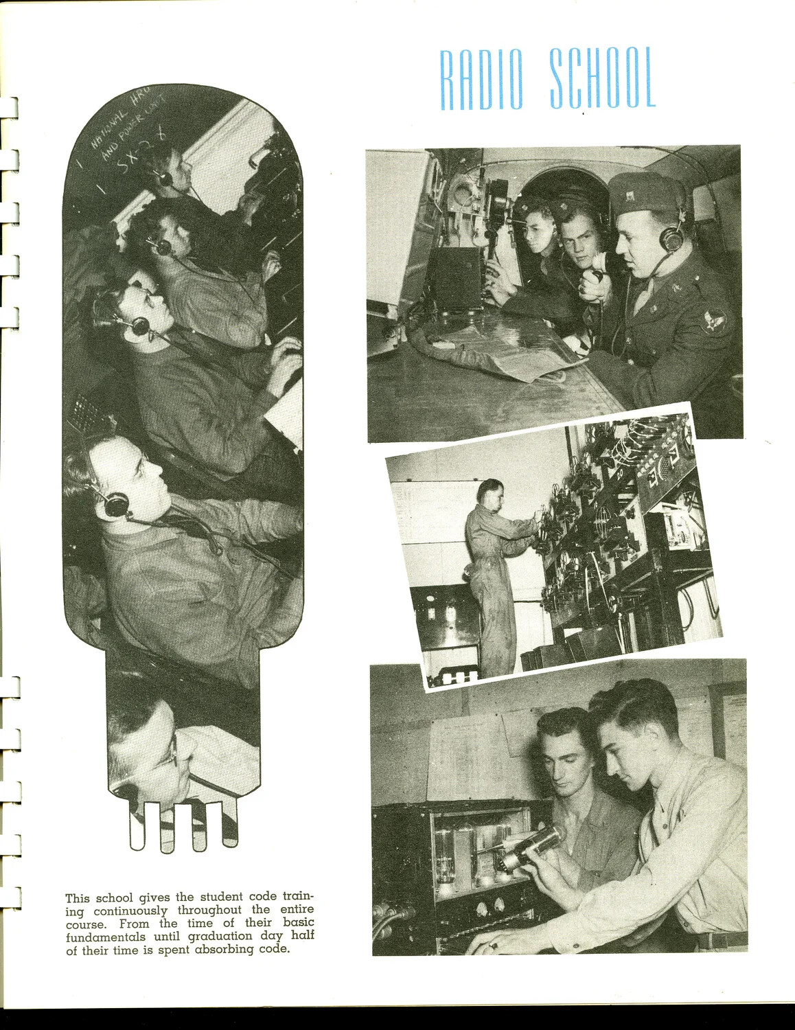 Radio School Training Page, Scott Field Yearbook, World War II