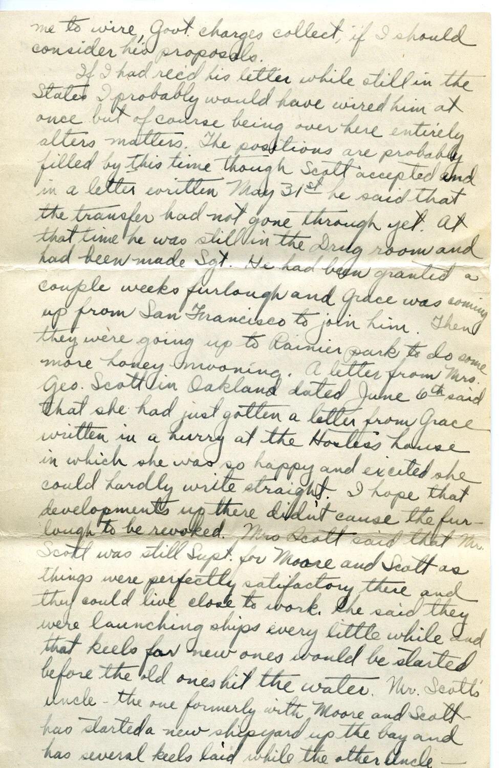 Handwritten Letter Page, Pvt. Willis W. Wagener Correspondence, WWI Era (Letter 5, Page L)