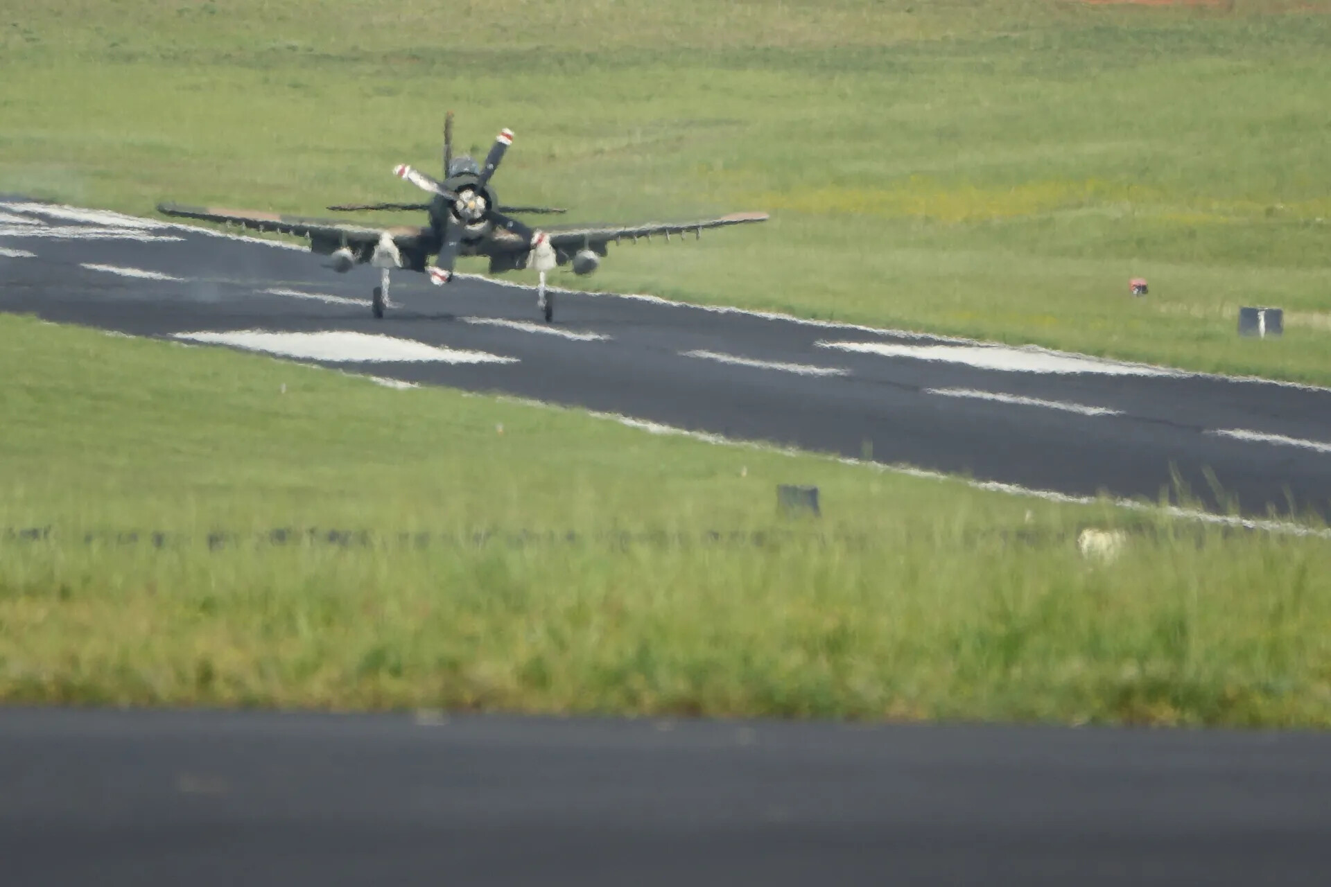 Radial-Engine Warbird (Likely A-1 Skyraider) on Takeoff Roll, May 2019 Air Show