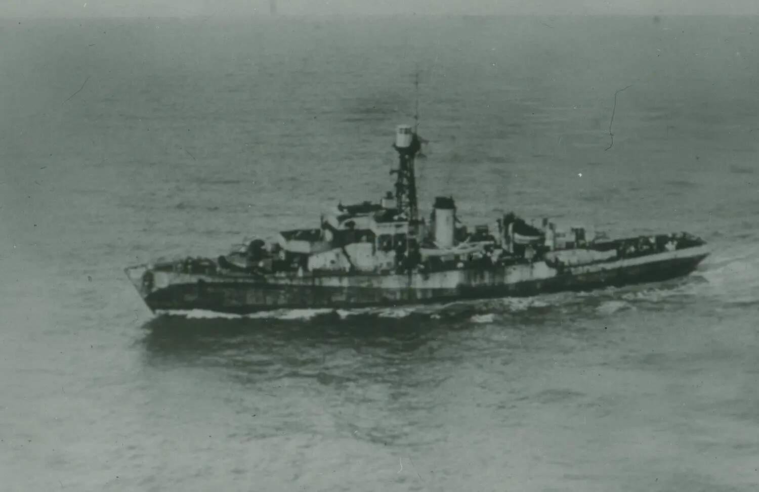 Destroyer Underway in Disruptive Camouflage, WWII-Era 35mm Negative