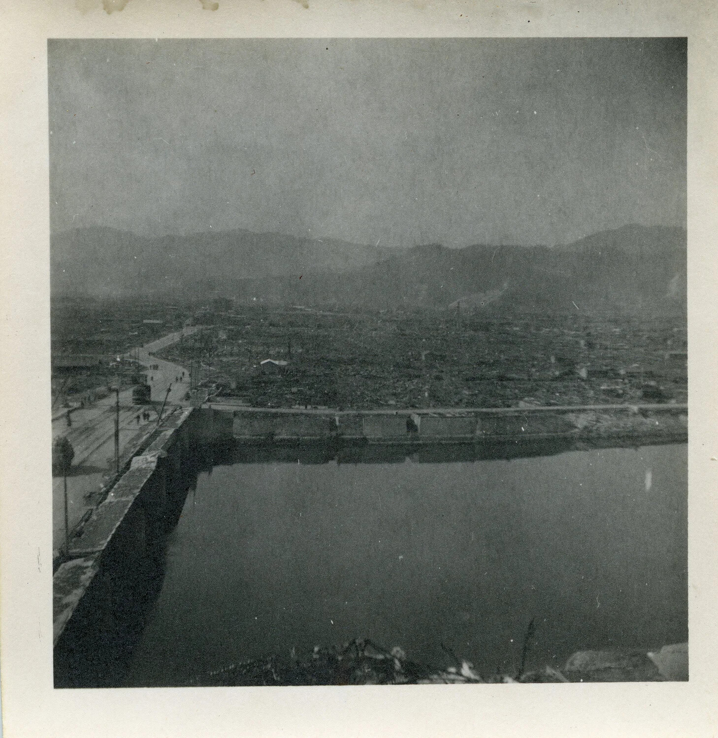 Panoramic View of Hiroshima Cityscape and River Embankment, Postwar Period