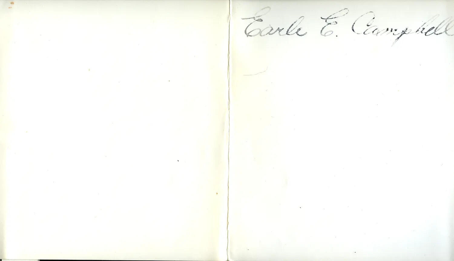 Ownership Signature Page, 'Earle E. Campbell' - WWII China-Burma Theater Photo Album