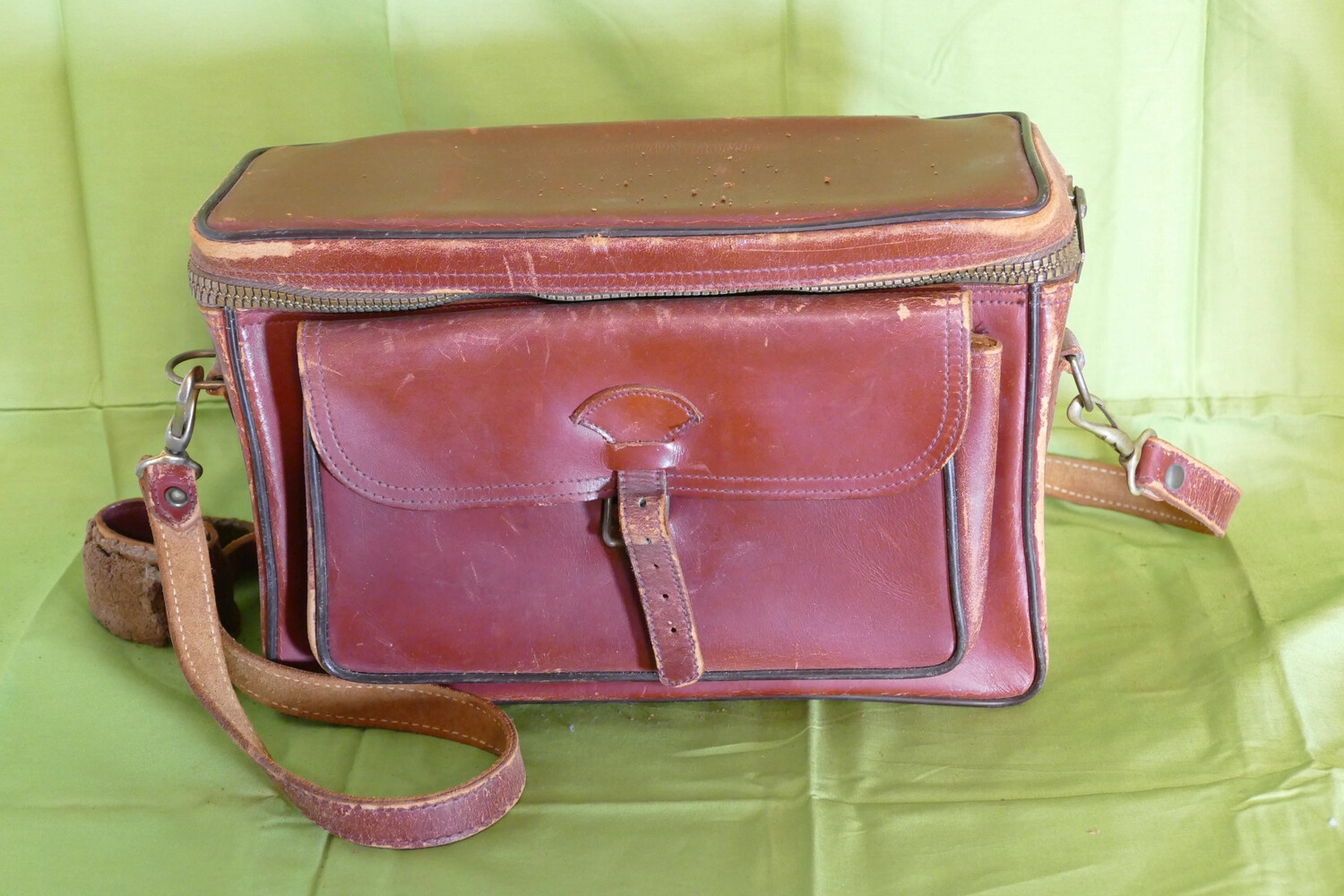 Leather Equipment Case, Likely Binocular or Camera Case, Lt. Bancroft Korean War Naval Collection