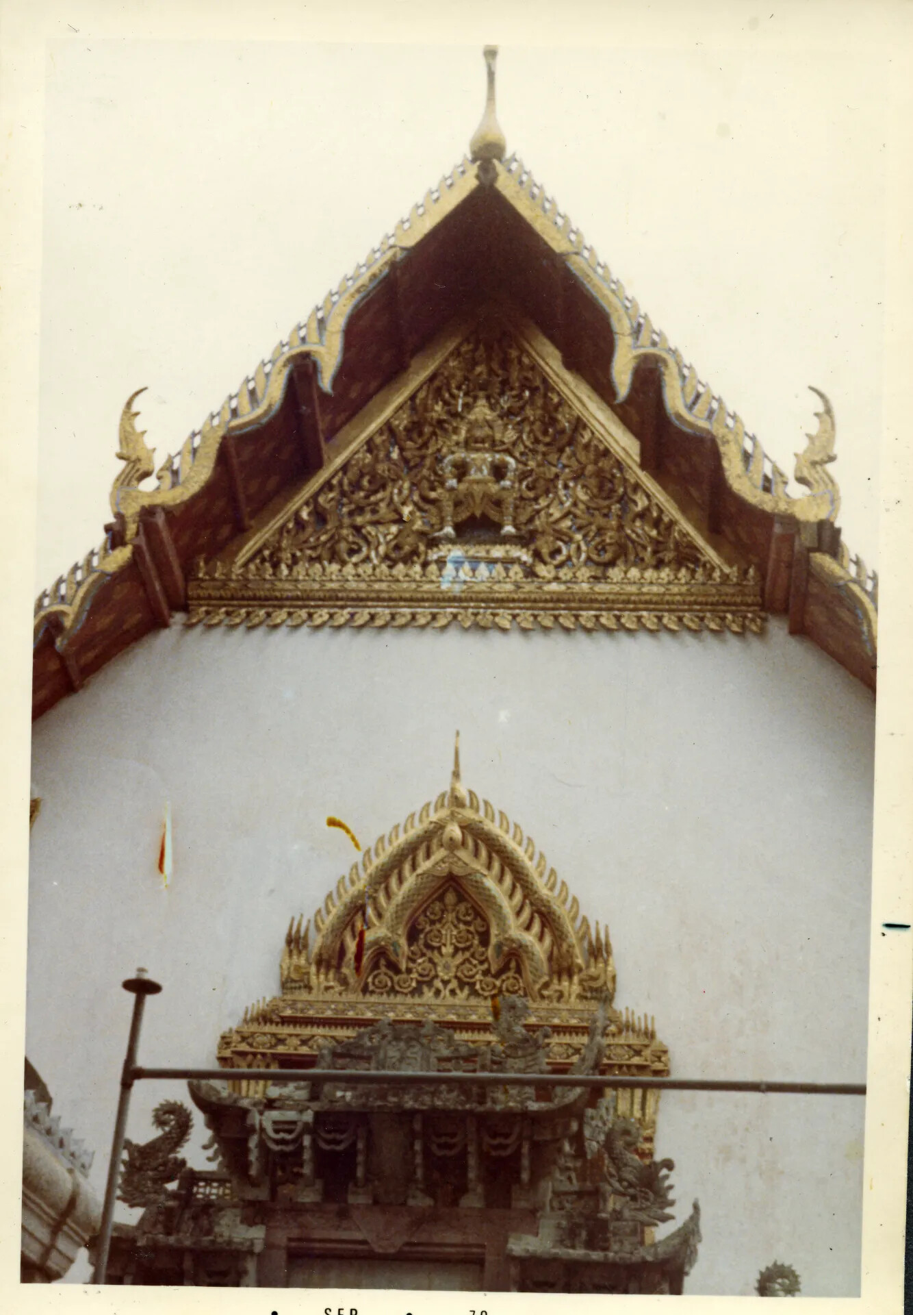 Gilded Gable and Roof Ornamentation of a Thai Buddhist Temple