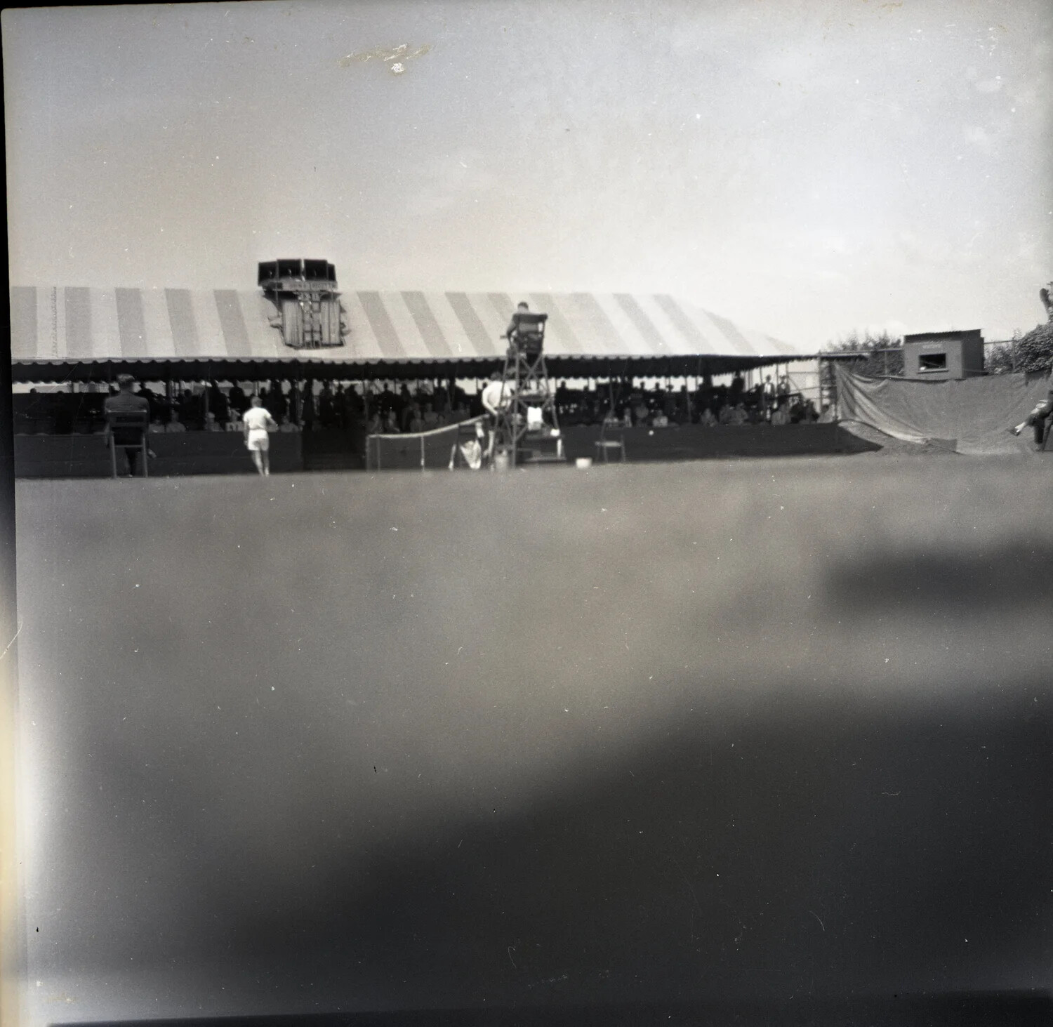 Tennis Exhibition Match with Newsreel Camera Platform, Associated with Bill Tilden