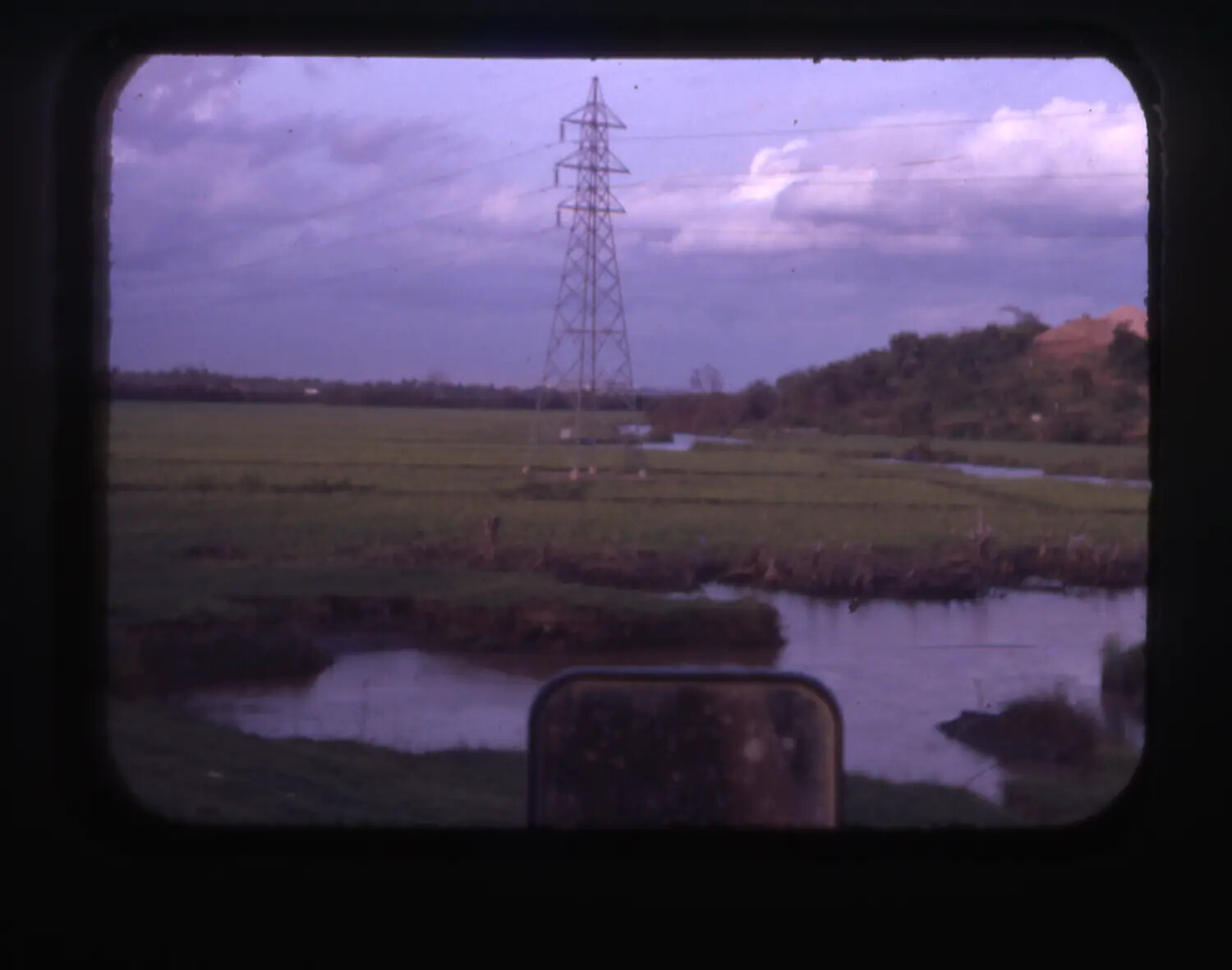 Rural Vietnamese Landscape with Electrical Transmission Tower, Vietnam War Era
