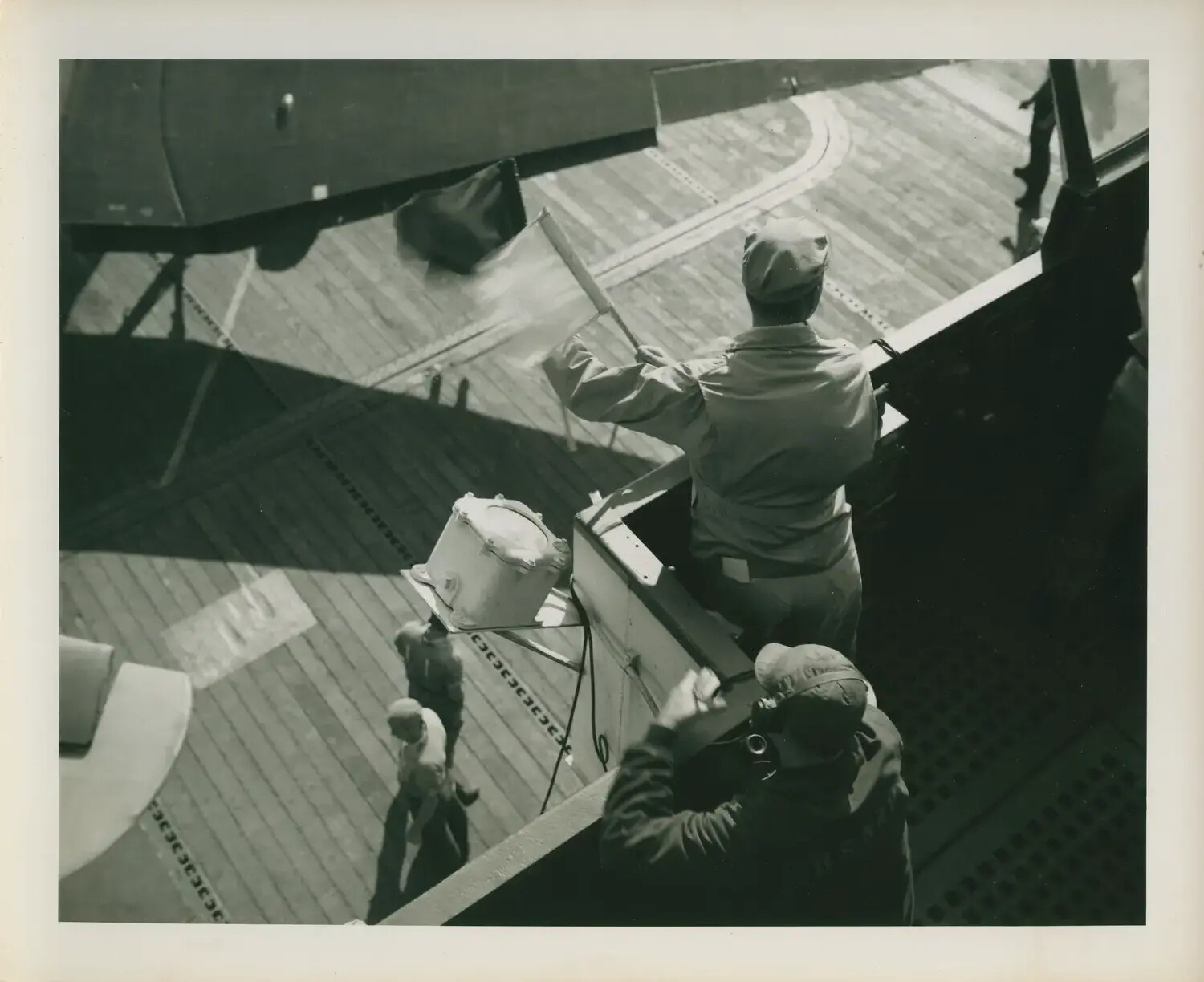 Elevated View of Flight Deck Operations, USS Petrof Bay (CVE-80)