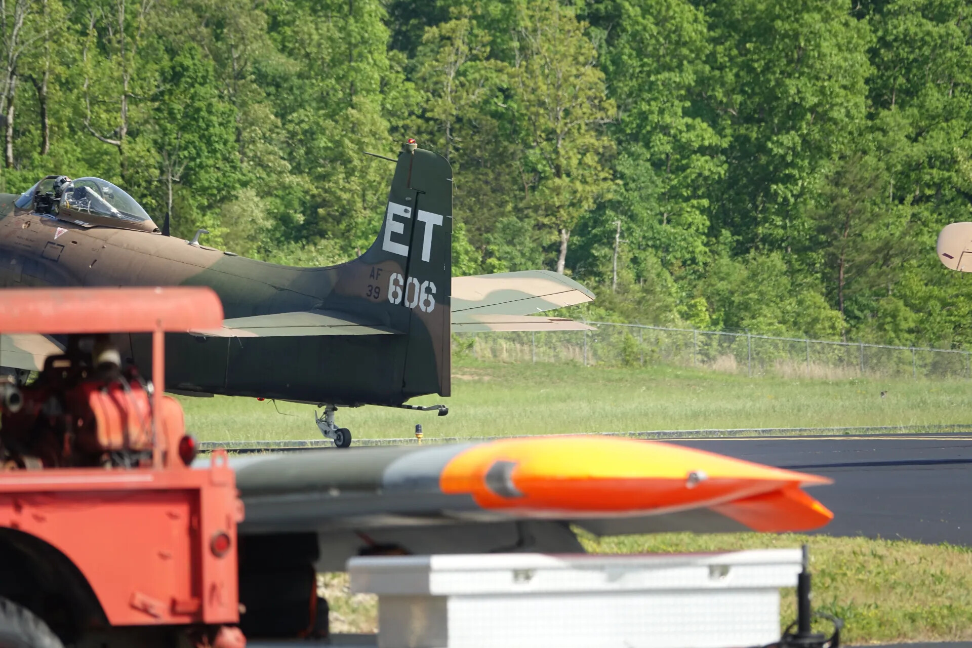 Douglas A-1 Skyraider Tail Code 'ET / AF 39-606' on Airfield Ramp, May 2019 Event