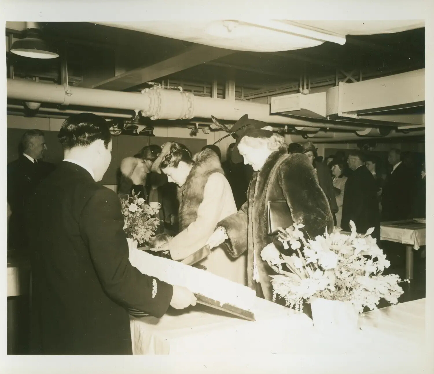 Formal Shipboard Ceremony, Possibly a Christening or Commissioning - USS Petrof Bay (CVE-80) Collection