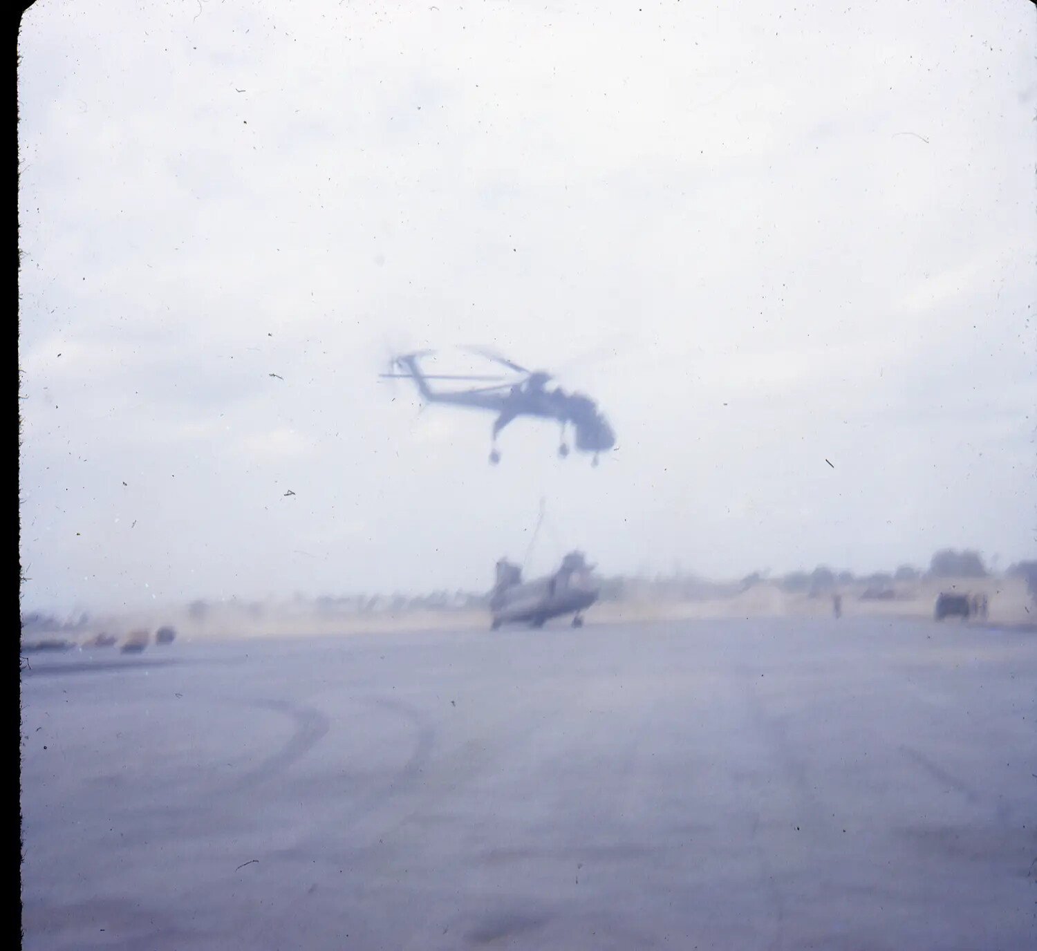 US Army CH-54 Tarhe 'Skycrane' Helicopter Sling-Load Operation, Vietnam War