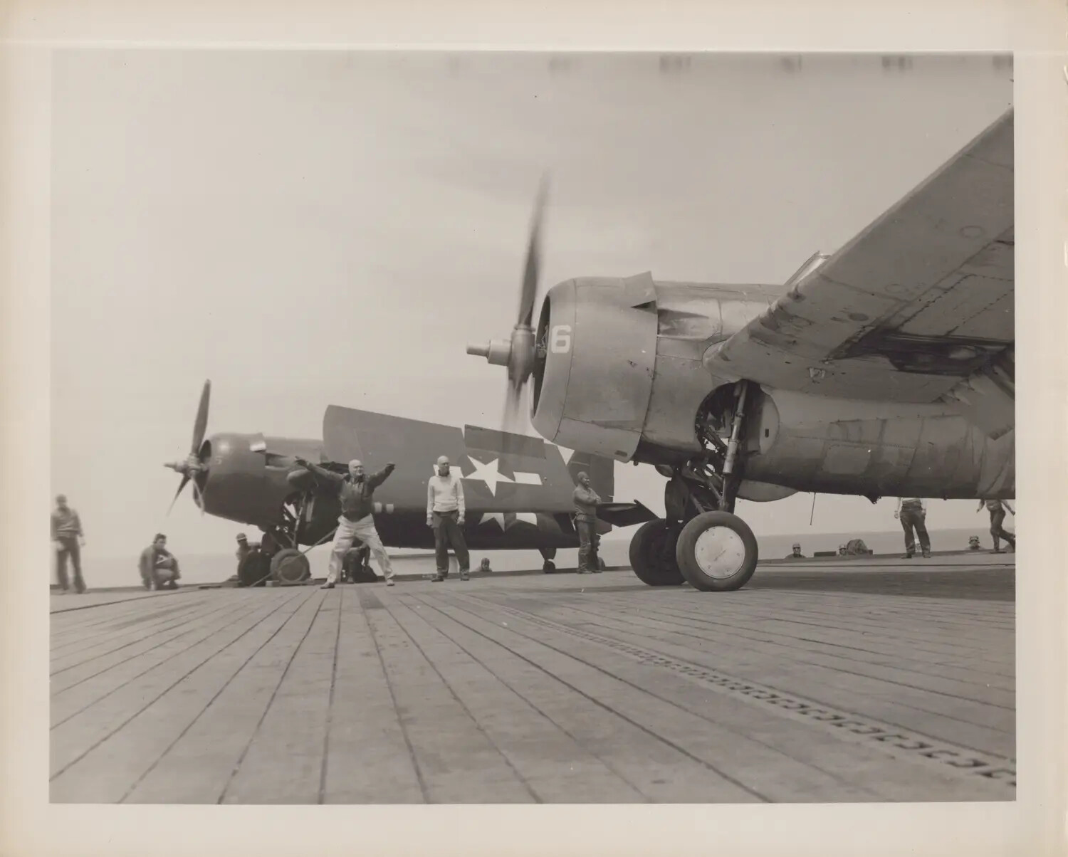 TBM/TBF Avengers with Folded Wings on Flight Deck, USS Petrof Bay, WWII
