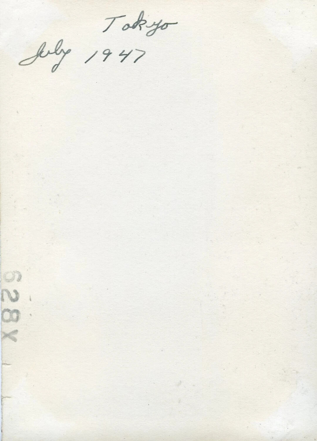 Verso of Photograph Album Print — 'Tokyo, July 1947' Handwritten Caption