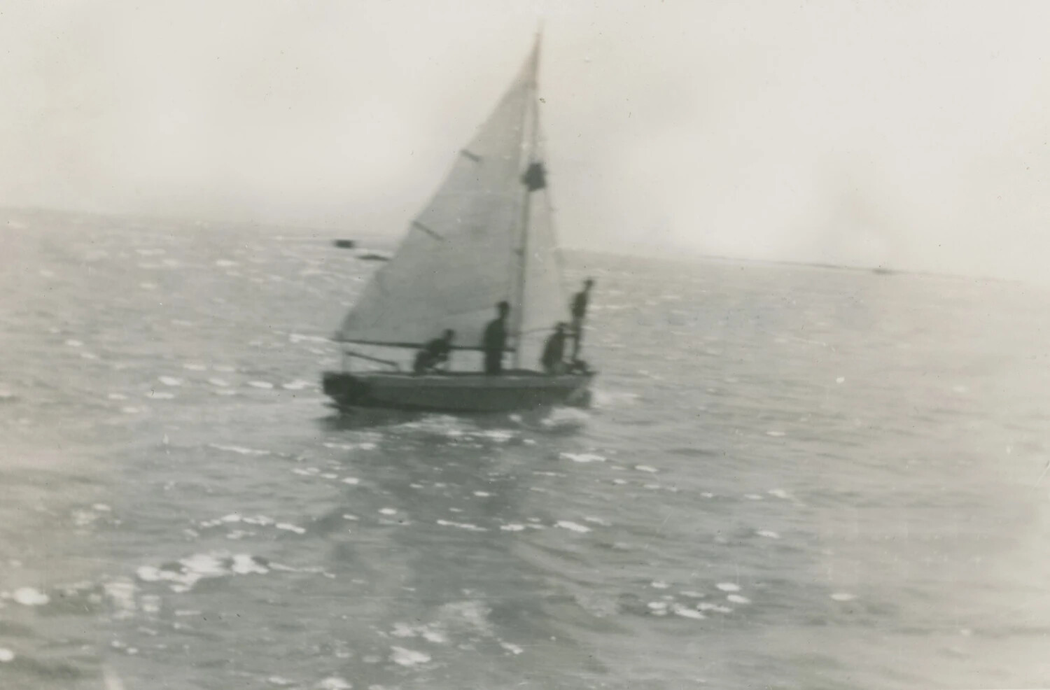 Small Sailboat with Crew, Open Water, McAleer Collection