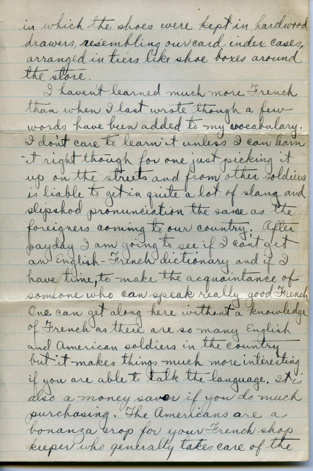 WWI Letter from Pvt. Willis W. Wagener, April 28, 1918 (Page E)