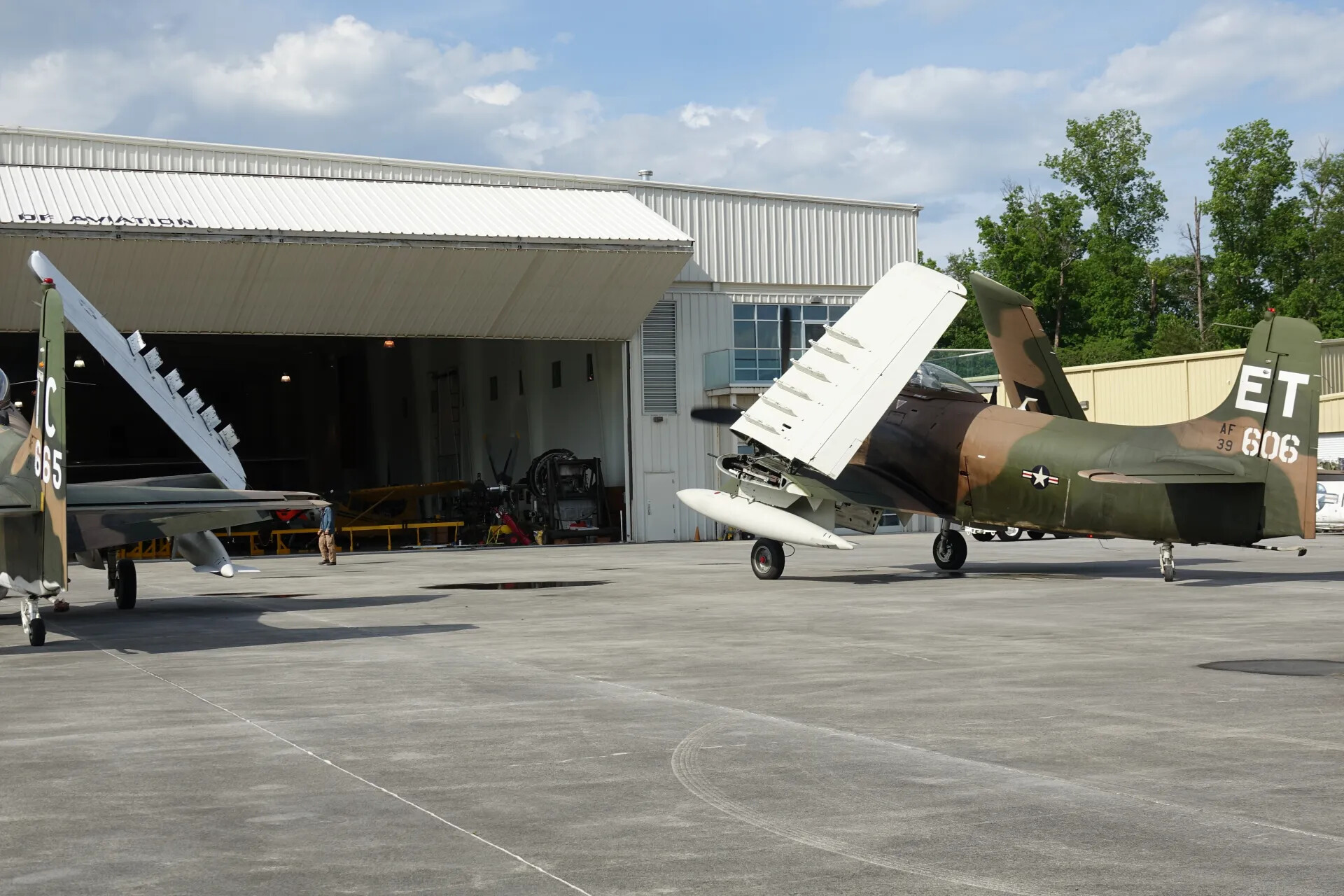 Restored A-1 Skyraiders on Ramp at Aviation Museum Event, 3-4 May 2019