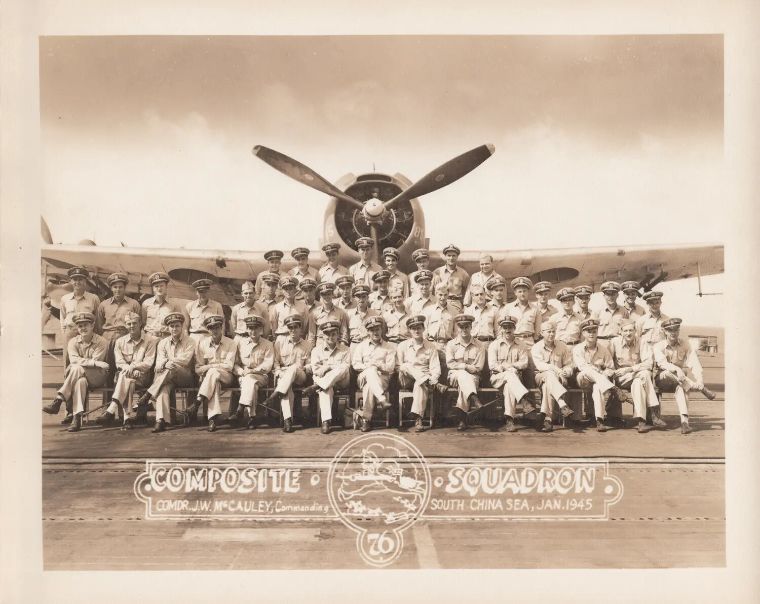 Composite Squadron 76 Group Portrait, South China Sea, January 1945