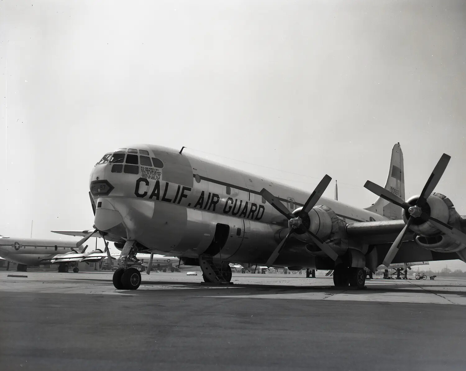 Boeing C-97 Stratofreighter, California Air National Guard — Ramp Portrait, Port Side View