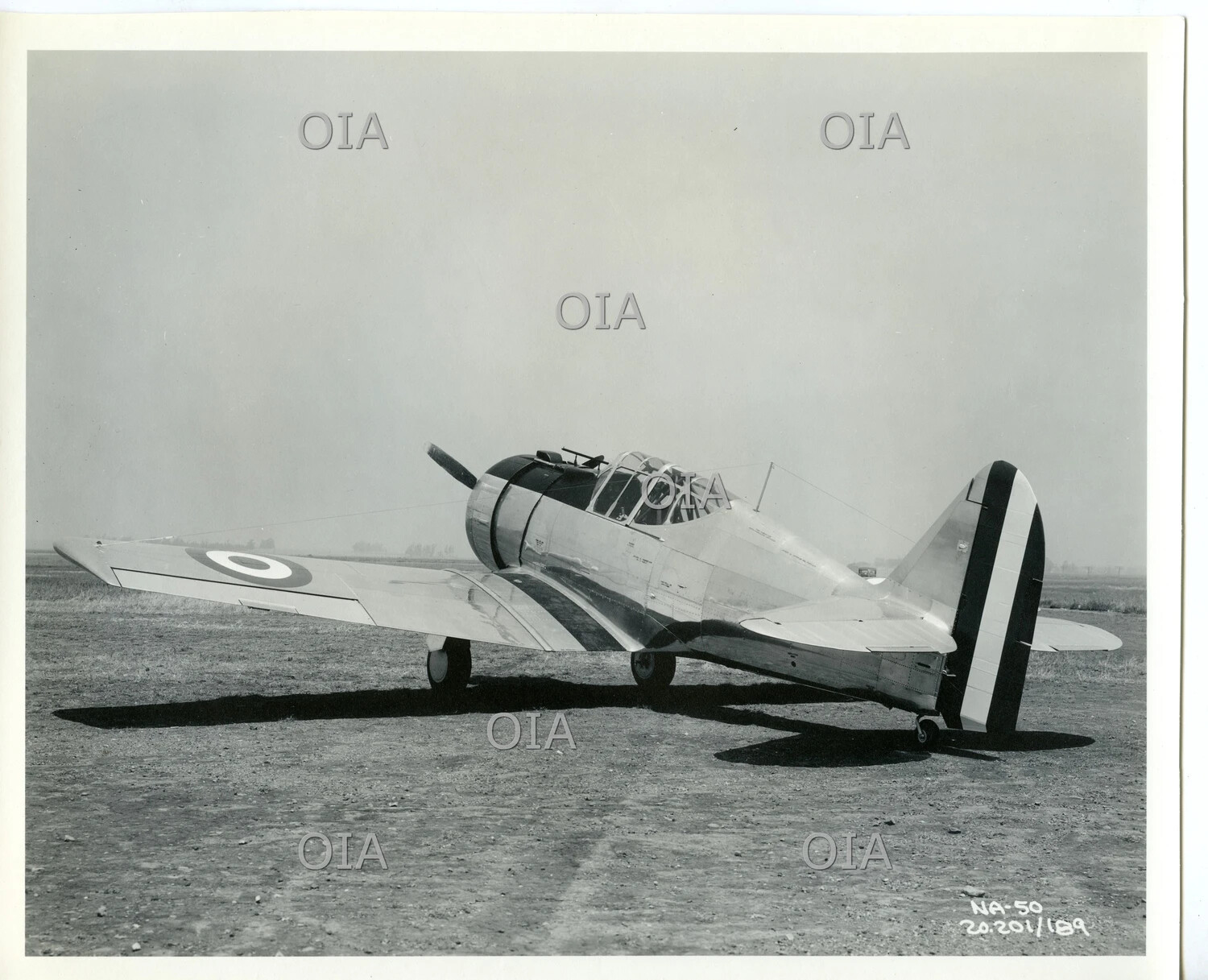 North American NA-50 Export Fighter, Front Quarter View, Foreign Roundel Markings