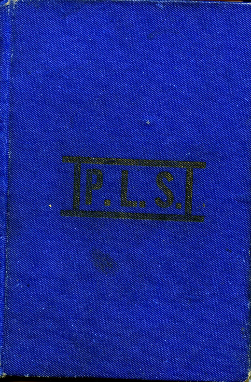 Cover of "P.L.S." (Page Literary Society) Rule Book, Belonging to Pvt. Willis W. Wagener
