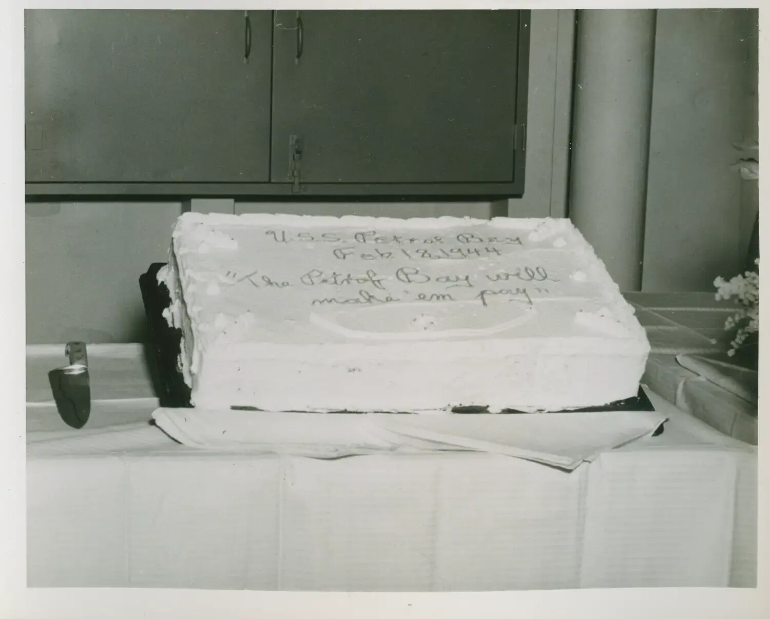 USS Petrof Bay (CVE-80) Commissioning Cake, February 18, 1944