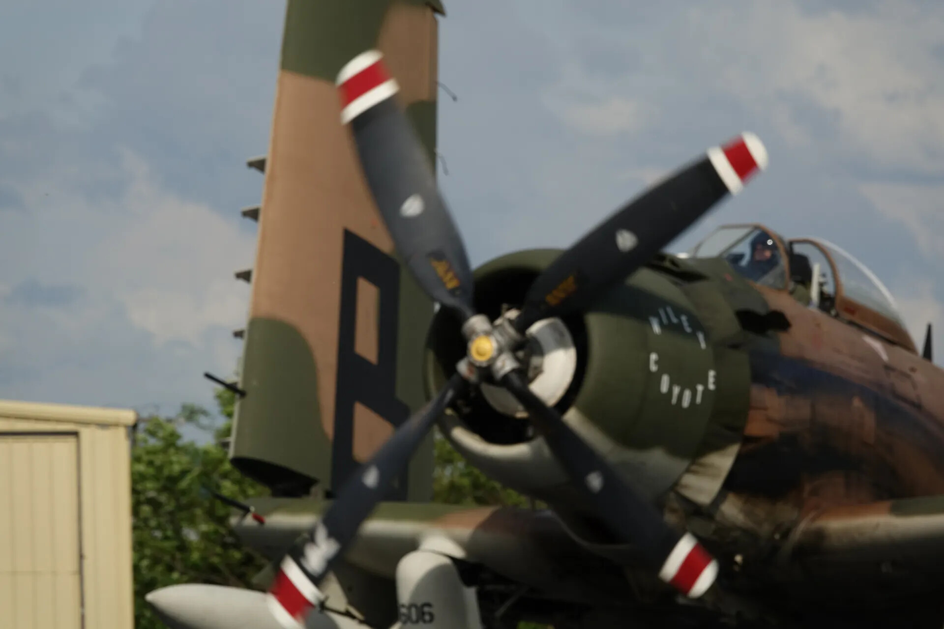 Douglas A-1 Skyraider 'Wiley Coyote' -- Propeller and Nose Close-Up, Air Show